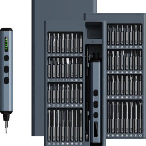 Mini destornillador eléctrico, juego de destornilladores de precisión con luz LED y 64 puntas magnéticas, 5 ajustes de par, herramienta de Mini destornillador eléctrico, juego de destornilladores de precisión con luz LED y 64 puntas magnéticas, 5 ajustes de par, herramienta de