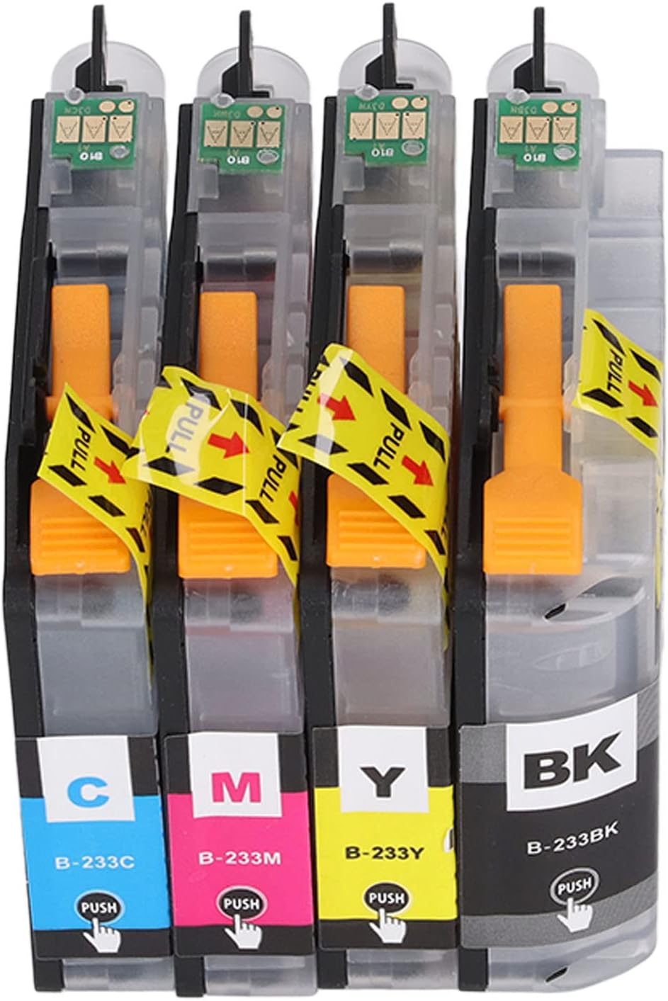 Kit de cartucho de tinta de impresora, BK C M Y 4 colores PP cartucho de tinta desechable para impresión (LC233)
