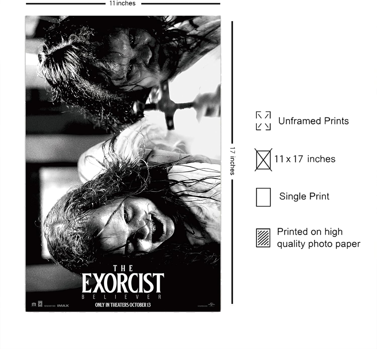 Kerry dober horror The Exorcist Believer Movie Poster Cool Wall Decor Art Print Posters for Room Aesthetic – Matte canvas Poster Frameless Gift 11 x
