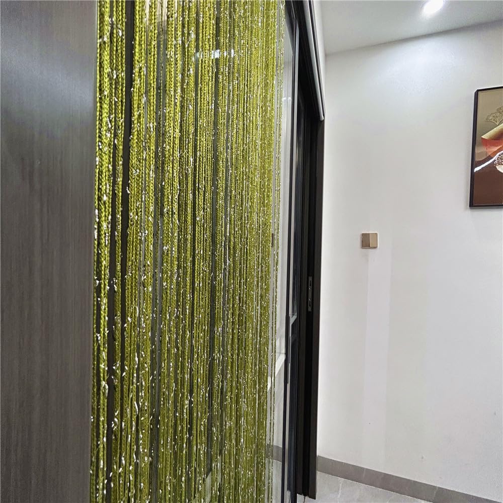 Cortina decorativa separadora de ambientes, diseño de cadenas con flecos de cristal, 78.7 x 39.3 pulgadas, de Eve Split