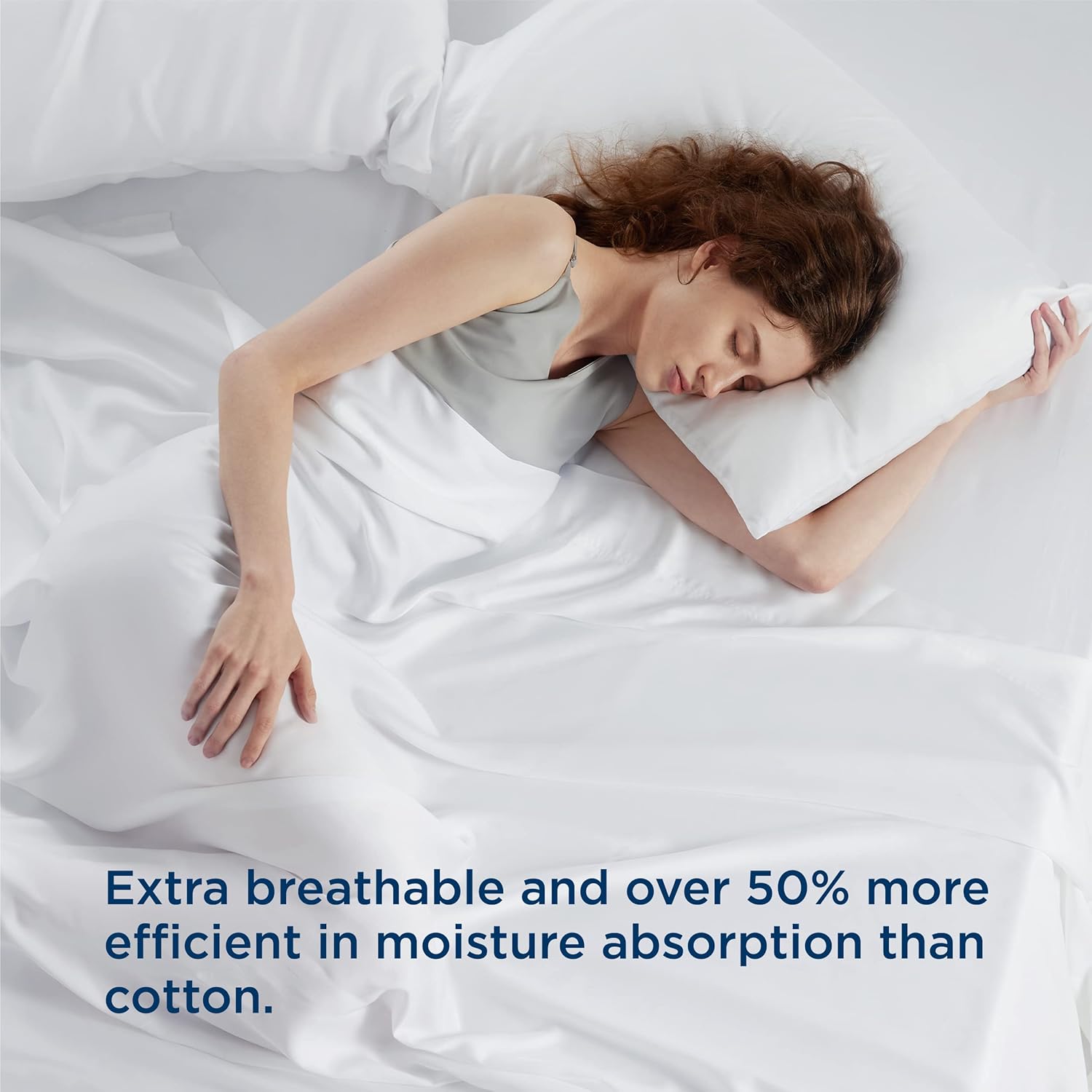 Bedsure Sábanas refrescantes California King, sábanas refrescantes para durmientes acalorados, suaves y sedosas, sábanas de Tencel transpirables,