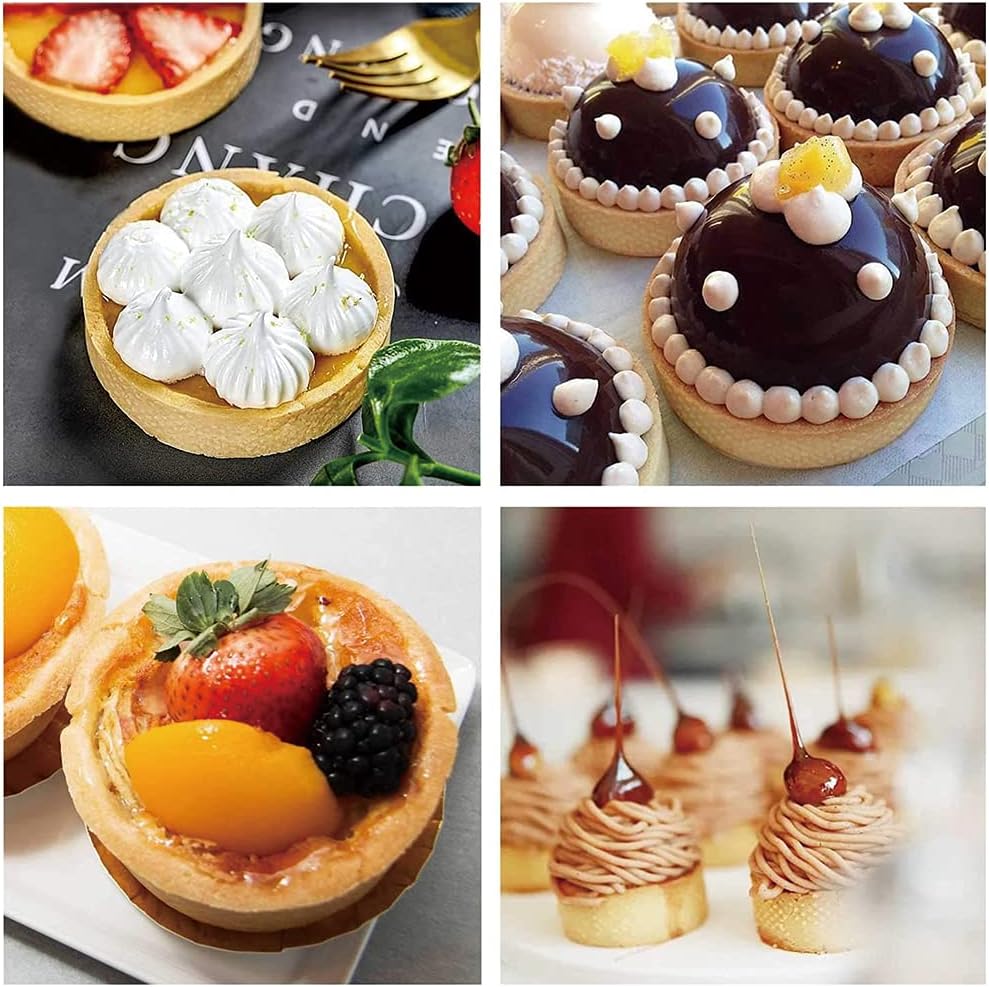 Guowall Anillo para tarta de acero inoxidable, molde de metal para pastelería para tartaleta circular, postre francés, corteza de tarta de fruta