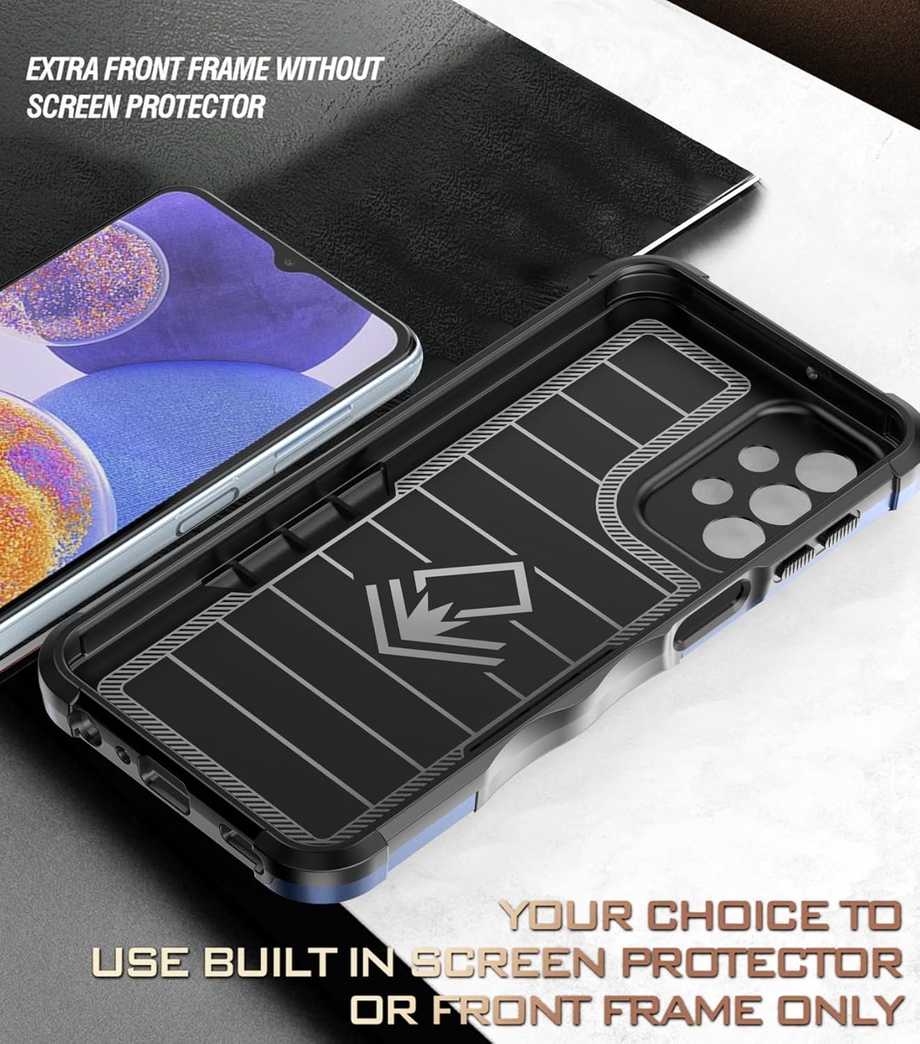 Amosry – Funda compatible con Samsung Galaxy A23 5G, resistente, resistente a los golpes, antideslizante, soporte de anillo, con magnético, para