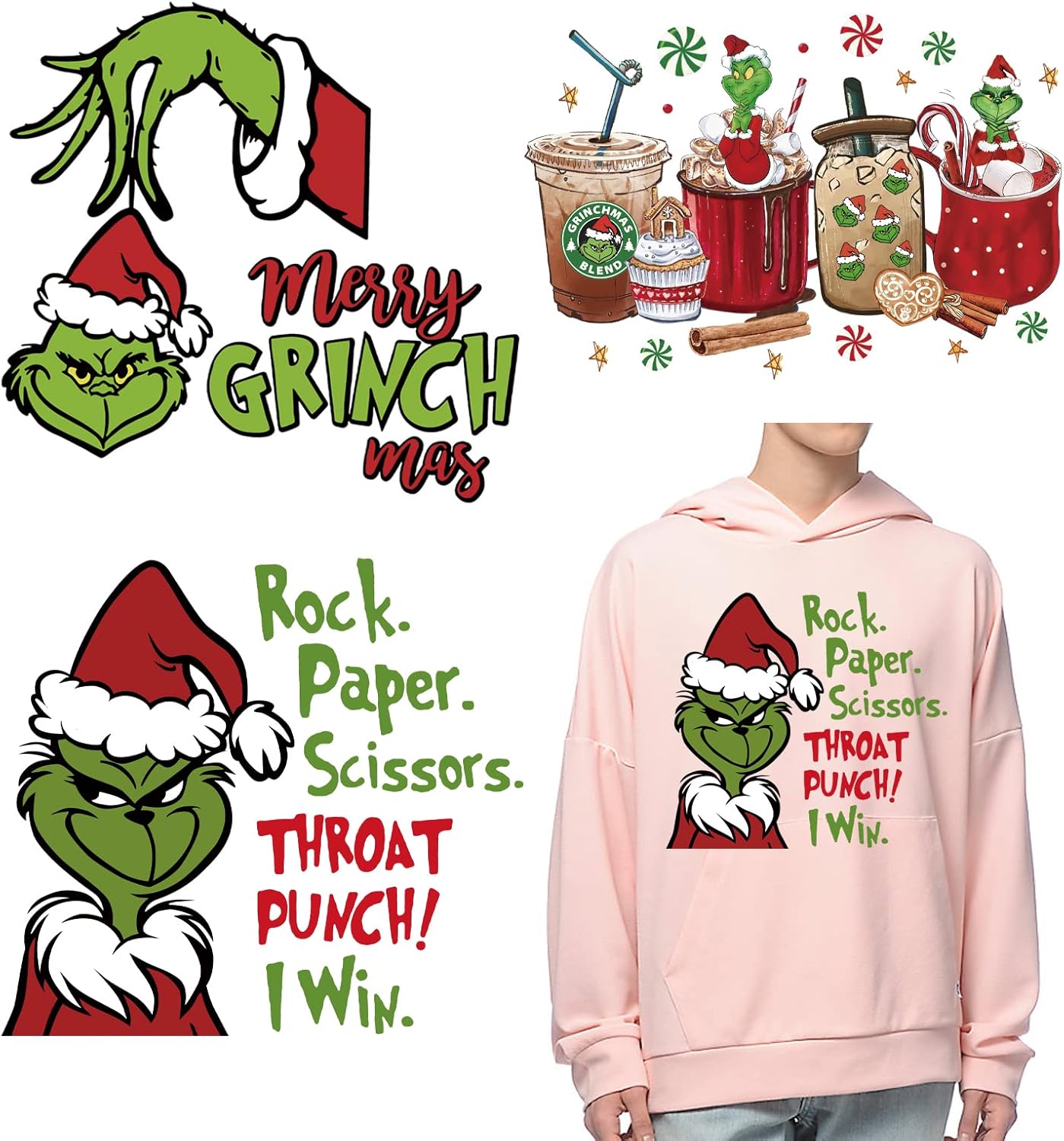 Parches para planchar de Navidad, 3 hojas de calcomanías de transferencia de calor de Navidad, bonito diseño de Navidad, apliques de vinilo para