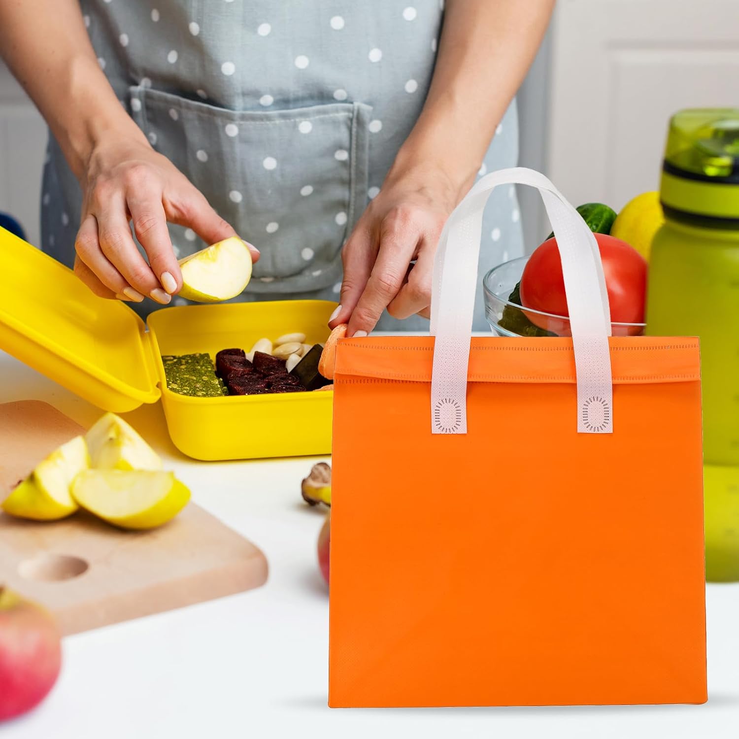 PATIKIL Bolsa de almuerzo aislada, paquete de 2 loncheras térmicas a prueba de fugas, bolsa de mano para el trabajo, oficina, camping, picnic,