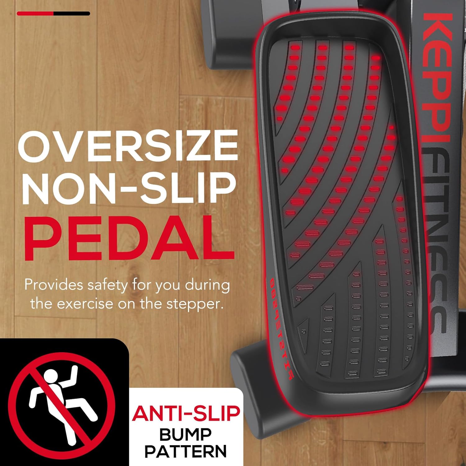 KeppiFitness Steppers para hacer ejercicio en casa, mini máquina de escaleras, con capacidad máxima de 350 libras, mini stepper con bandas de