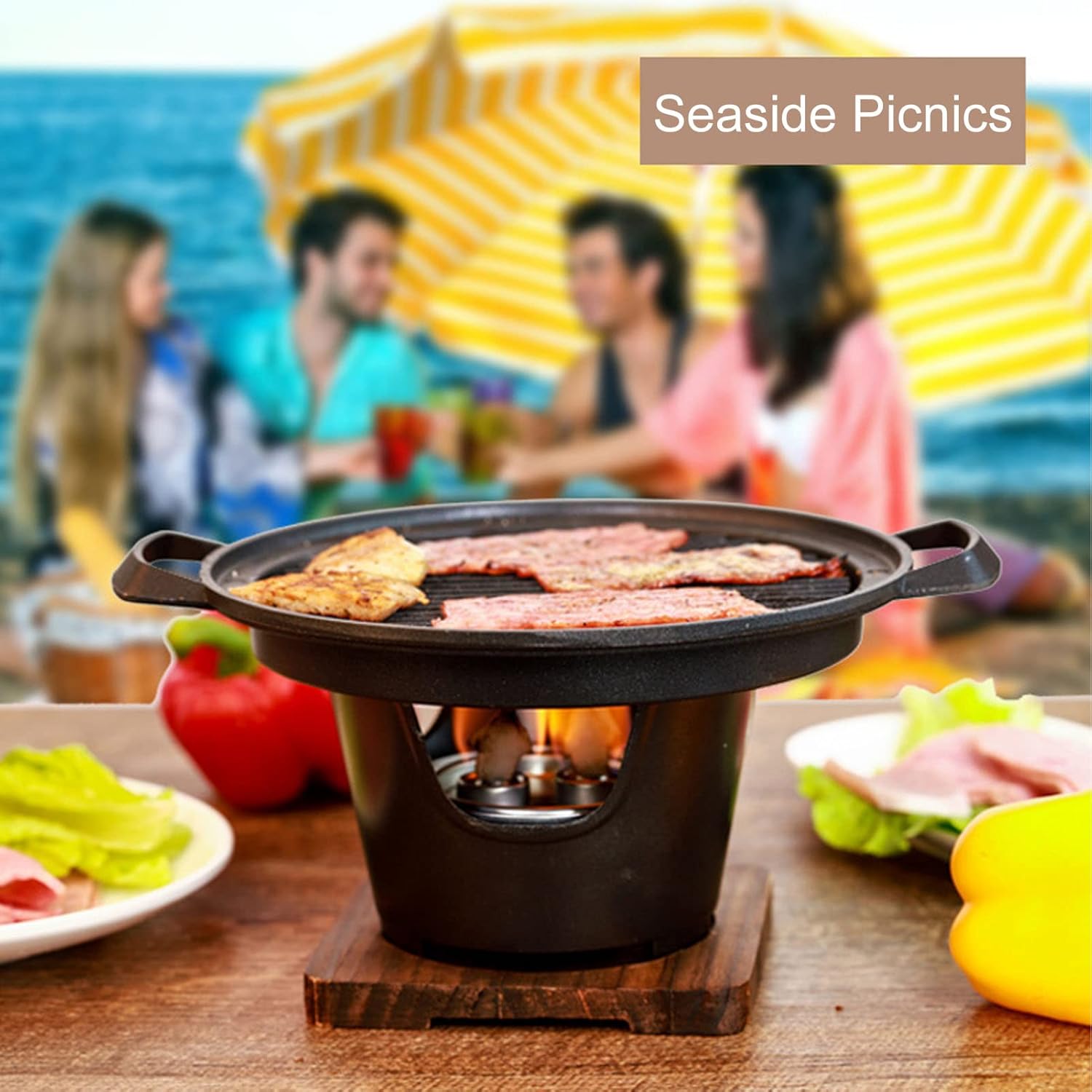 Mini parrilla portátil para acampar, parrilla de mesa, parrilla japonesa para camping, picnic, hogar, parrillas eléctricas para interiores y