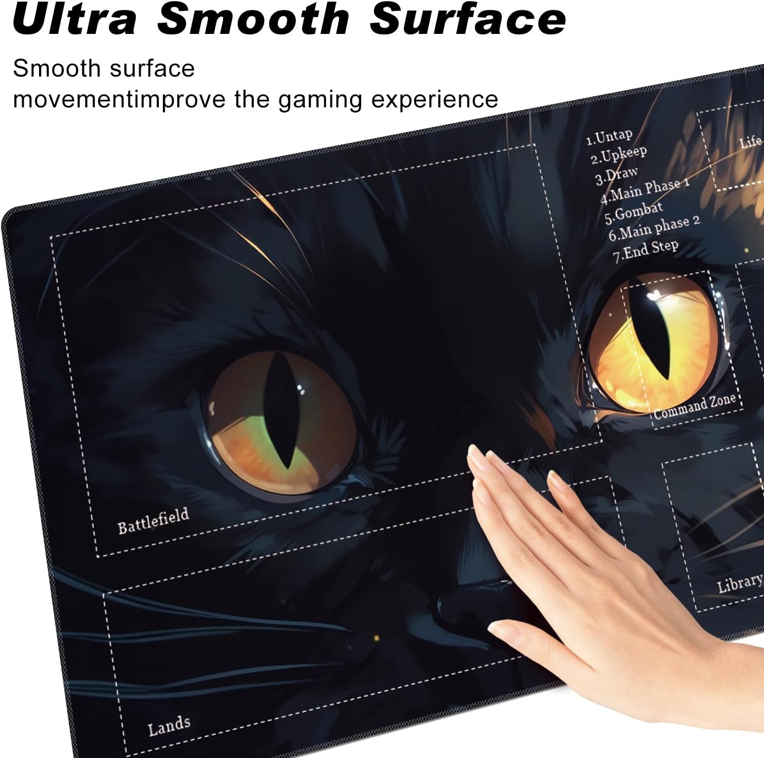 BVCLKJPOI Tapete de juego de cartas cosido, Magic The Gathering Play Mat para MTG Playmat con zonas de superficie de goma lisa, Magic The Gathering