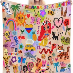 Manana Sera Music Bonito Karol Cute G – Manta de forro polar para cama tamaño King, bonita manta gráfica para sofá, sofá y cama, mantas suaves de Manana Sera Music Bonito Karol Cute G – Manta de forro polar para cama tamaño King, bonita manta gráfica para sofá, sofá y cama, mantas suaves de