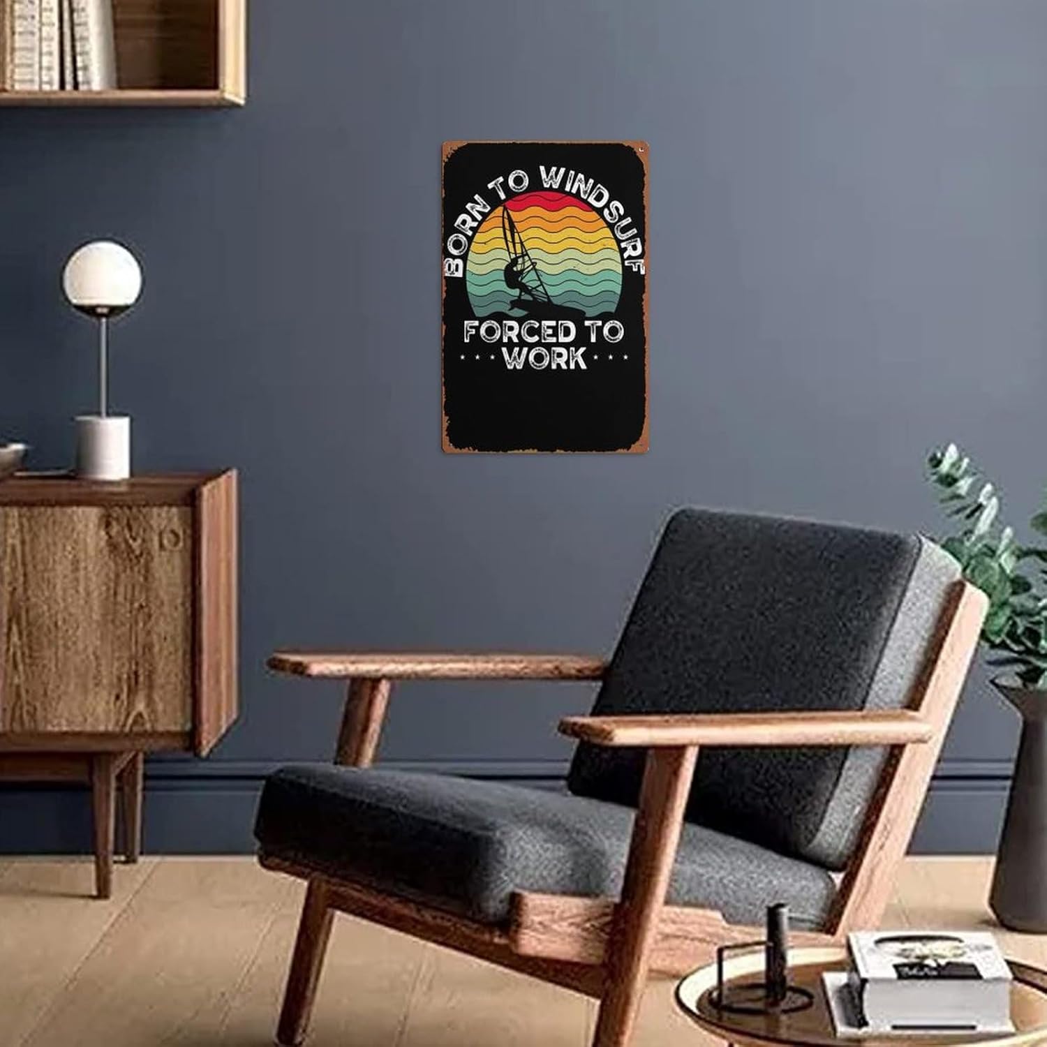 Born to windsurf Sports posters Tin Sign Cafe bar Home Wall Art Decoration Retro Metal Tin Sign 8×12 inch