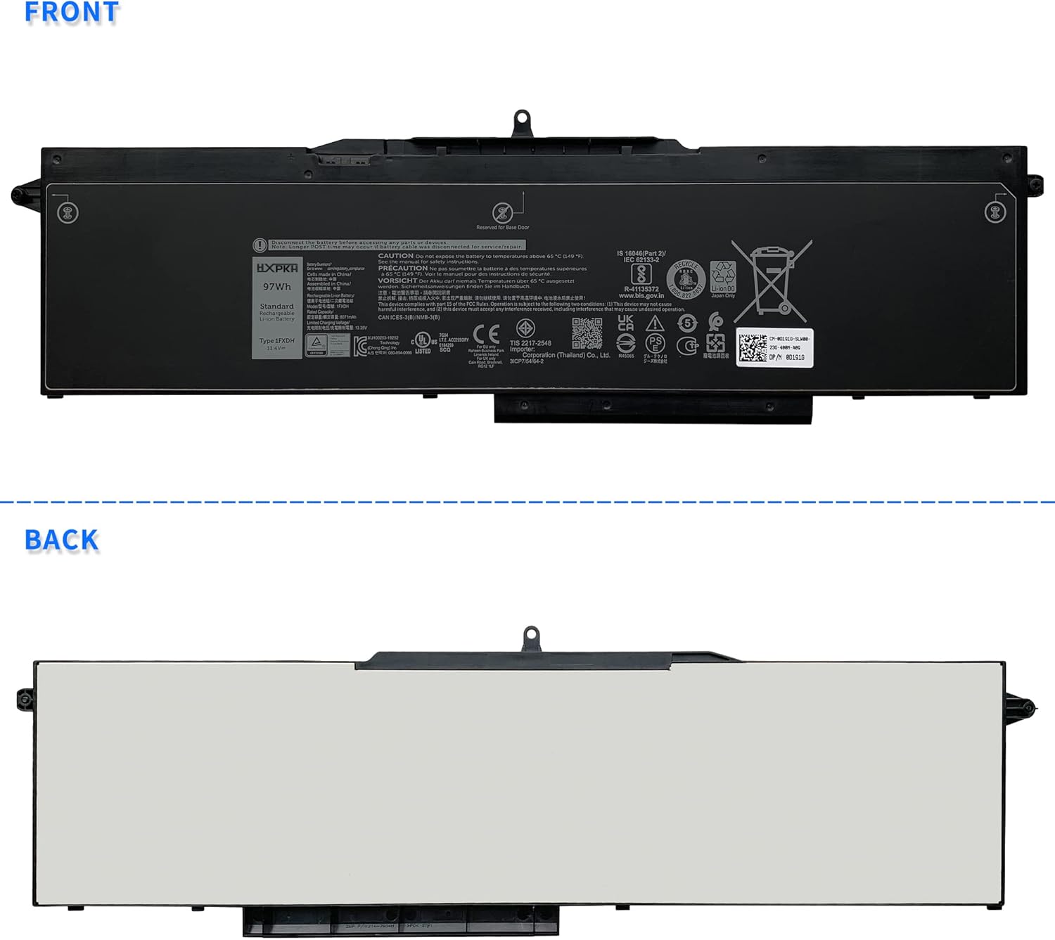 HXPK 1FXDH – Batería para portátil Dell Precision 3541 3551 Latitude 15 5501 E5501 5511 E5511 Series Notebook 01WJT0 1WJT0 0D191G D191G CN-0D191G