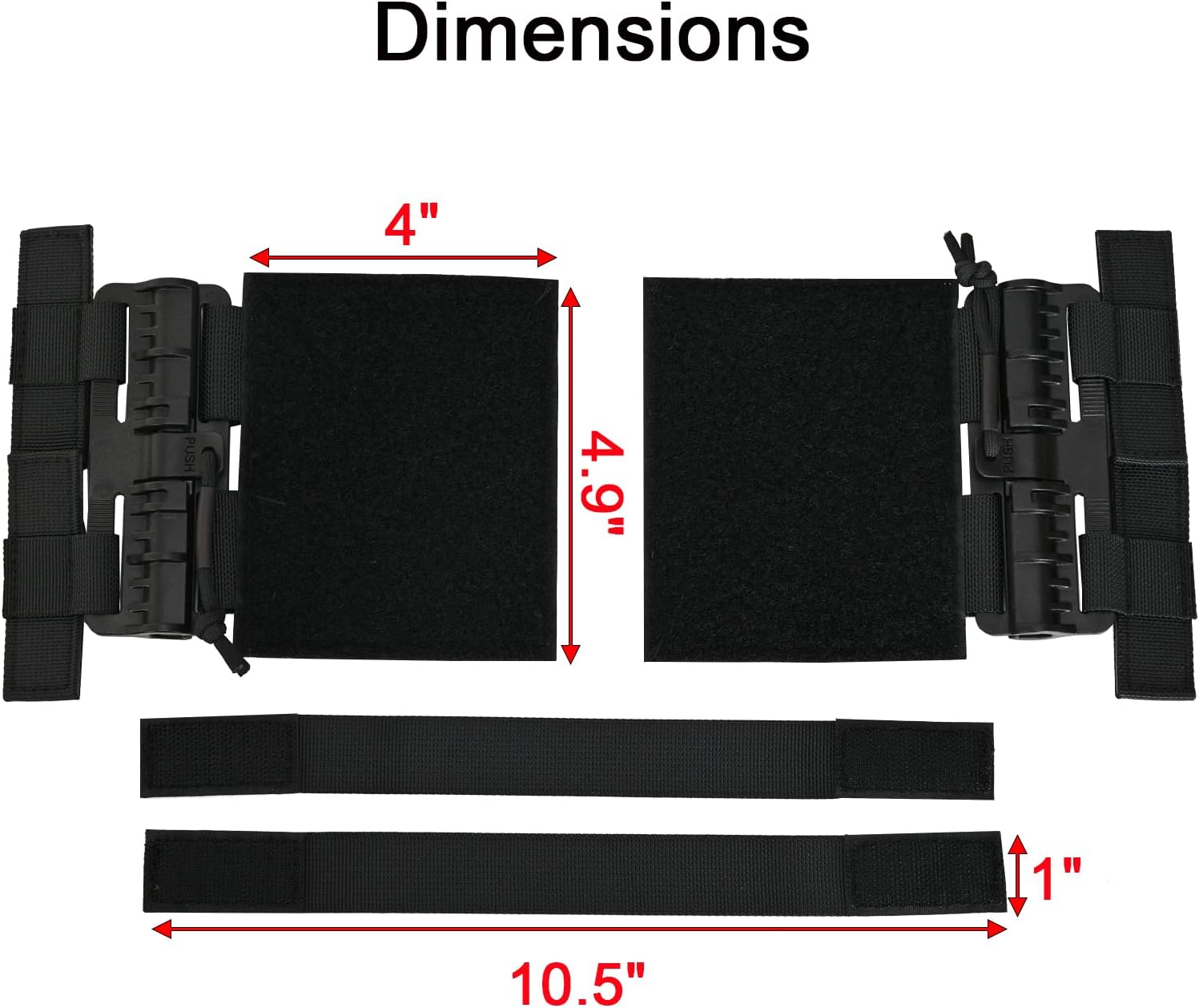 tactifans Paquete de 2 chalecos MOLLE con hebilla de liberación rápida con hebilla de liberación rápida, chaleco adaptador de desconexión rápida,