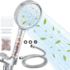 Cabezal de ducha filtrado con mano, cabezal de ducha de alta presión con 6 modos de pulverización con manguera y soporte de 59 pulgadas, cabezal de Cabezal de ducha filtrado con mano, cabezal de ducha de alta presión con 6 modos de pulverización con manguera y soporte de 59 pulgadas, cabezal de