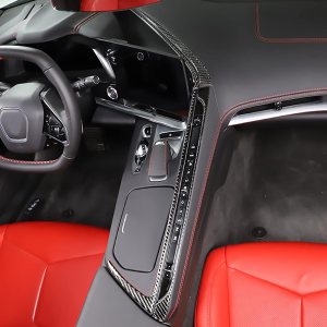 Cubierta de la caja de almacenamiento del panel de cambio de engranajes de control central, calcomanías de fibra de carbono suave para Chevrolet Cubierta de la caja de almacenamiento del panel de cambio de engranajes de control central, calcomanías de fibra de carbono suave para Chevrolet