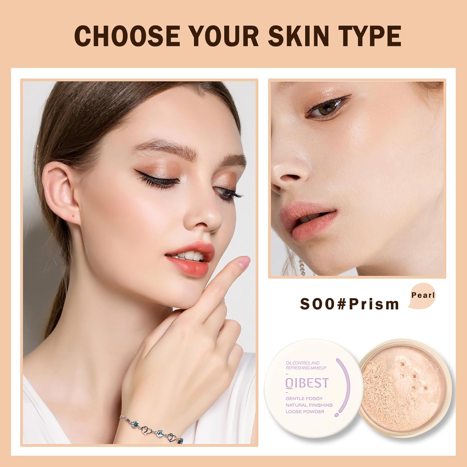 Polvo de ajuste suelto polvo facial ligero suave suave aclarar minimiza los poros Control de aceite de larga duración Maquillaje en polvo suelto