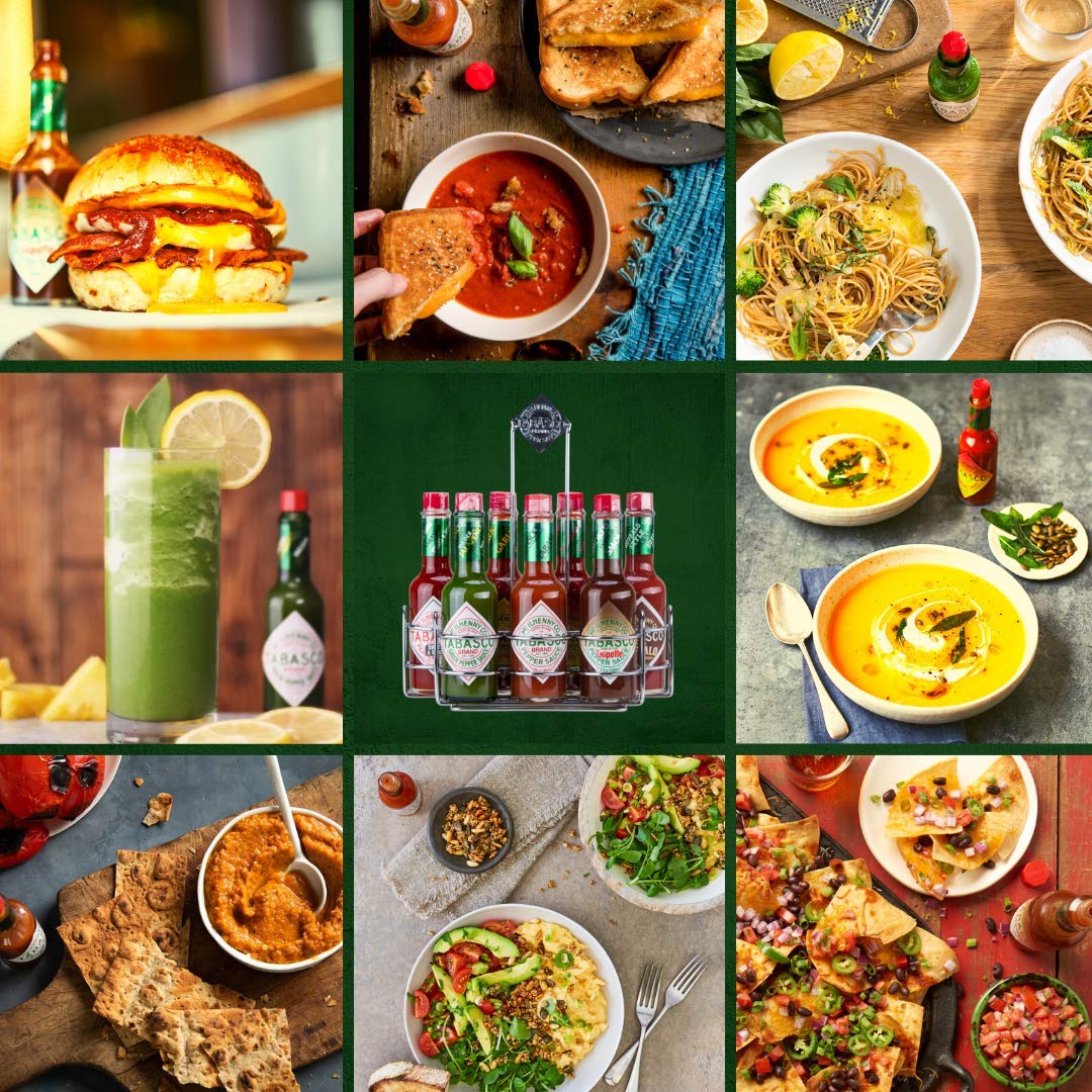 TABASCO Carrito cromado para salsa de pimienta con 7 familias de sabores