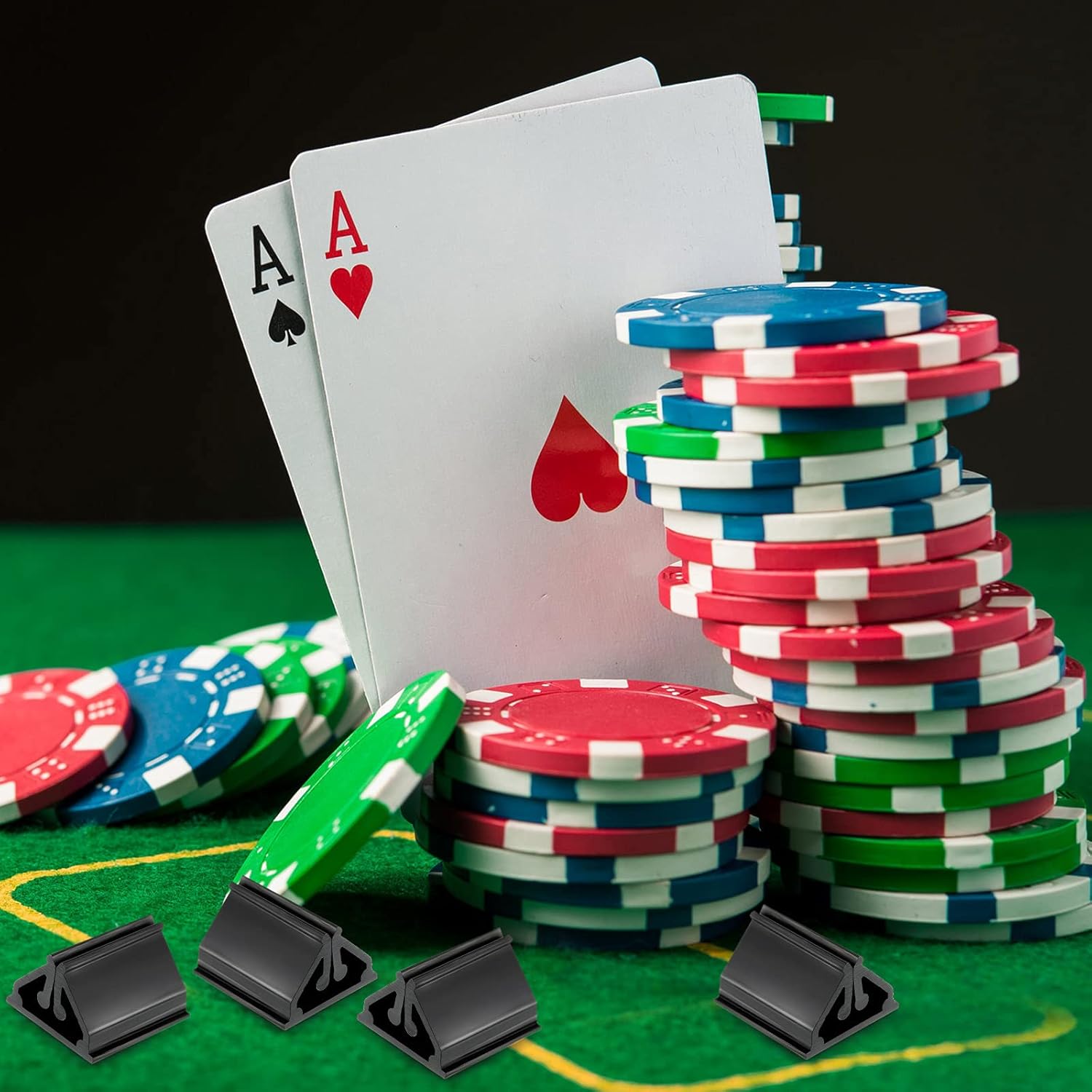 30 soportes para tarjetas de juego, soportes de plástico para tarjetas, soporte de juegos de mesa para juegos de fiesta (negro)