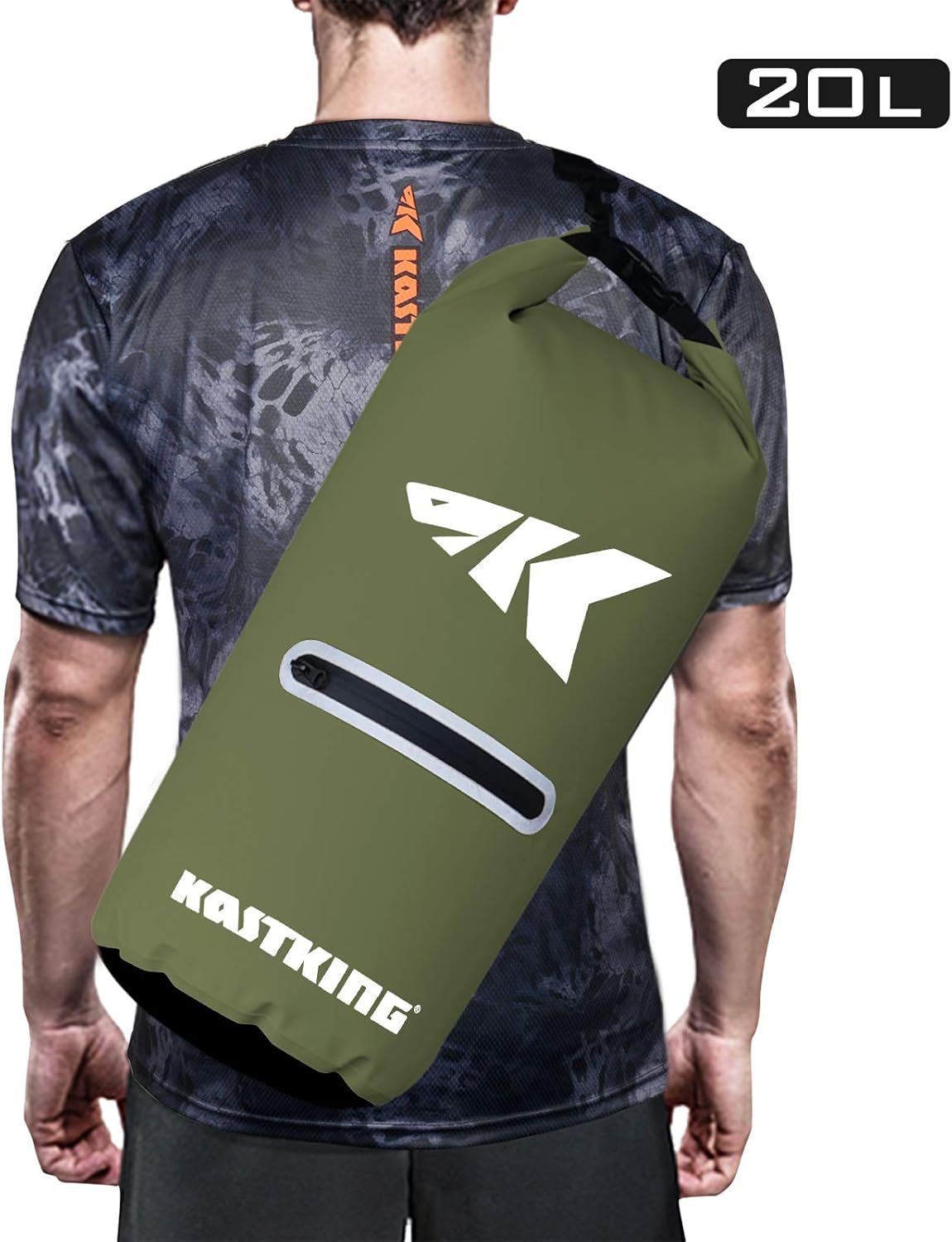 KastKing Cyclone Seal – Bolsa seca 100% impermeable con funda para teléfono, bolsillo frontal con cremallera, perfecta para playa, pesca, kayak,