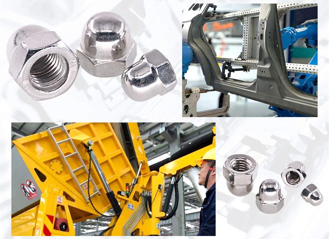 #6-32#8-32#10-24 14-20 516-18 38-16 SAE 304-Acero inoxidable Bellota cabeza cabeza hexagonal tuercas surtidas