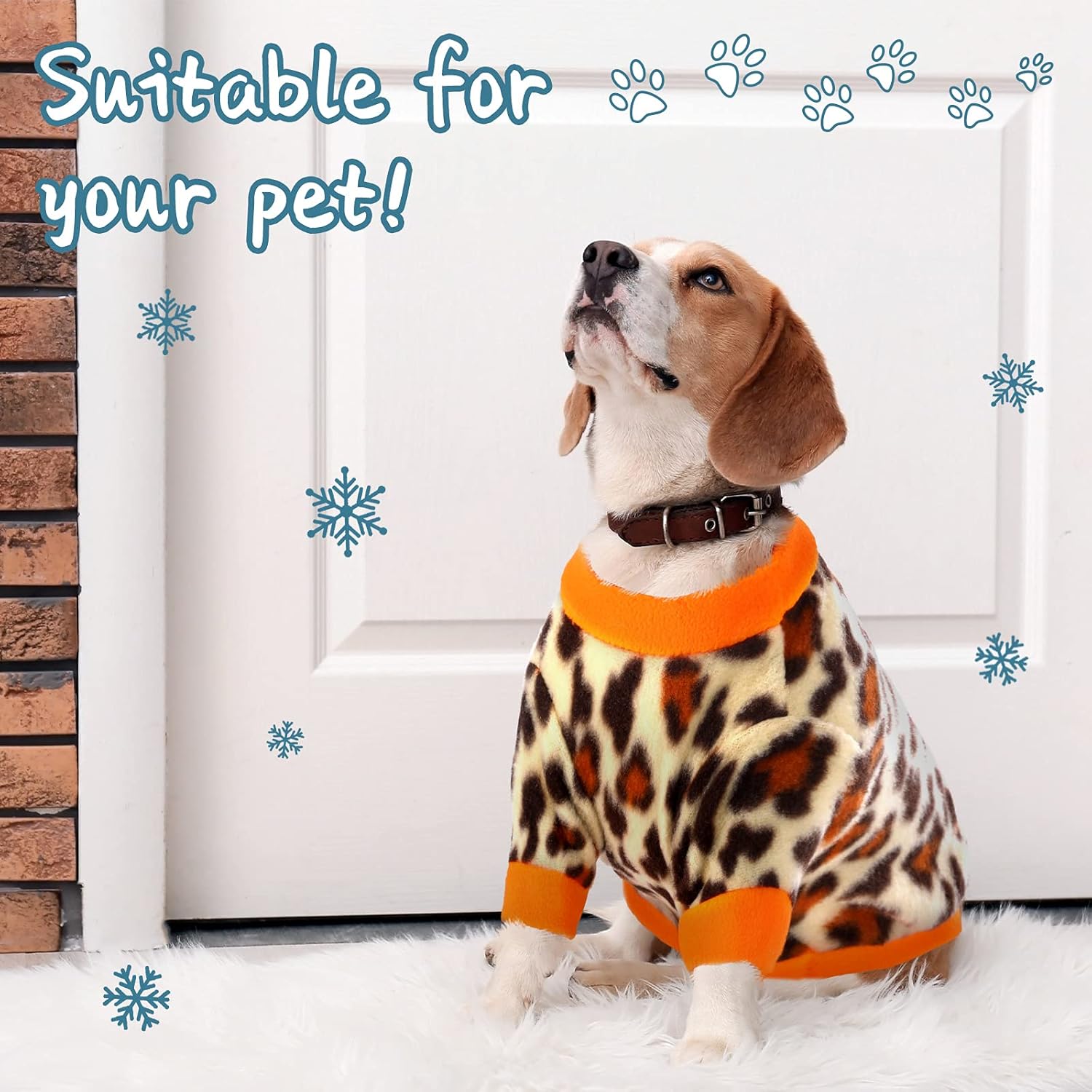 3 piezas de ropa de invierno para perro, camisas de forro polar suave para cachorros, ropa cálida y colorida para perro, pijama de invierno para