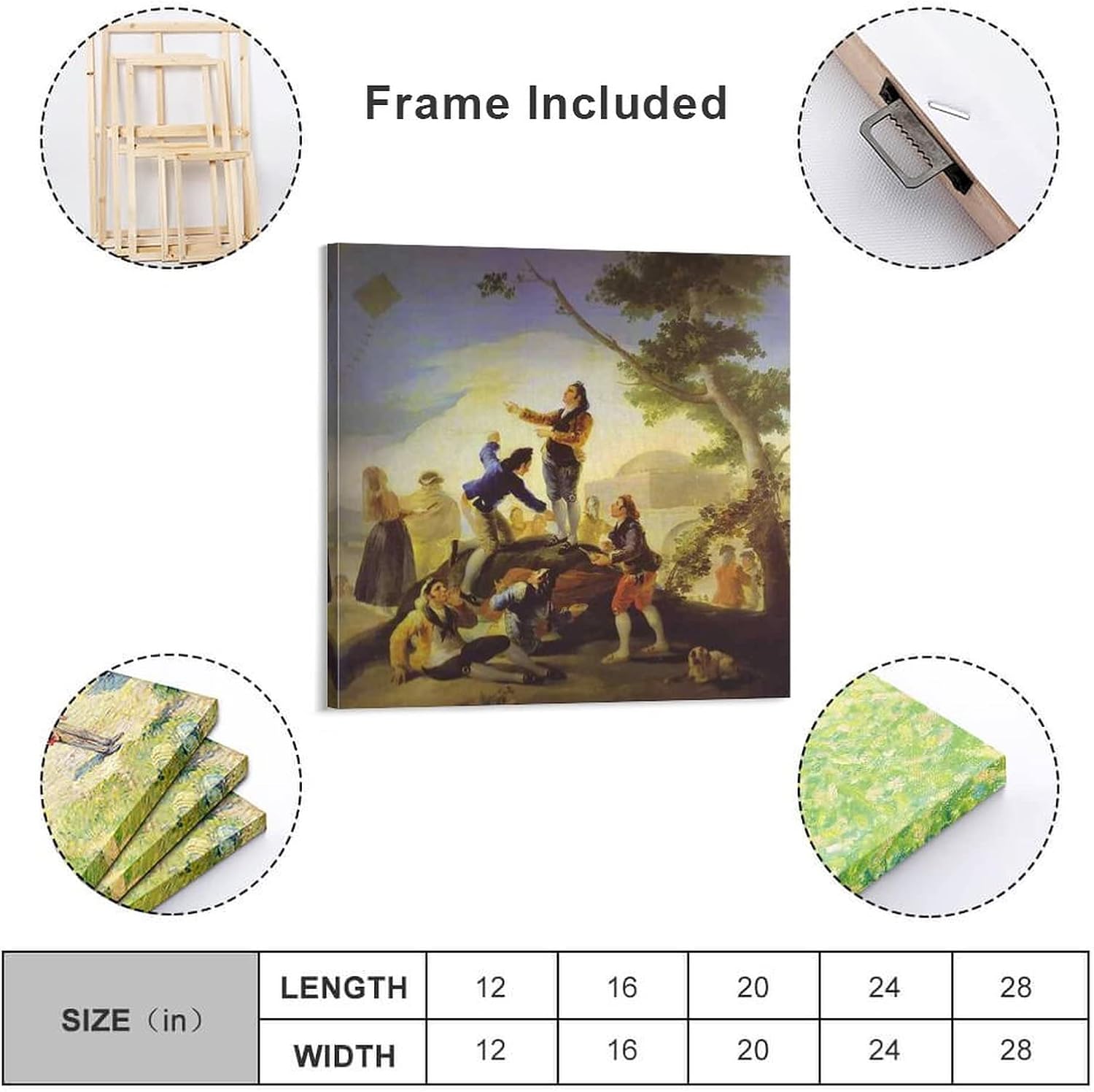 YEGAN Francisco De Goya Art Poster La Cometa Home Decor Poster Wall Art Hanging Picture Print Bedroom Decorative Painting Posters Room Aesthetic