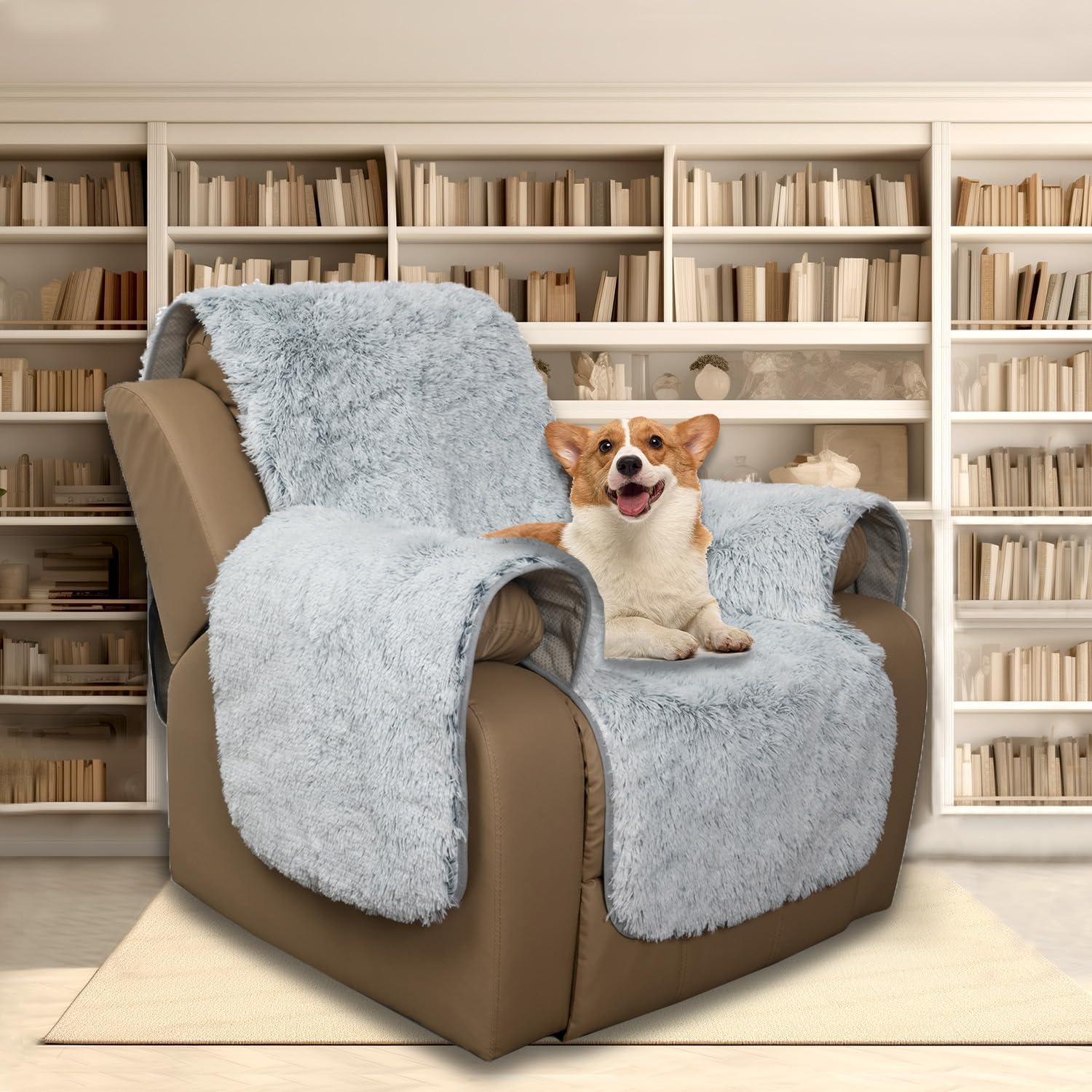 Funda acolchada para sofá y muebles, funda resistente al agua fácil de instalar, protector antideslizante avanzado para niños, perros, gatos (sillón