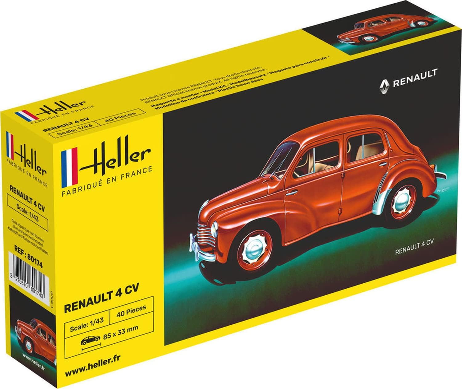 Heller Renault 4 CV Kit de construcción de modelos de coche (21 piezas)
