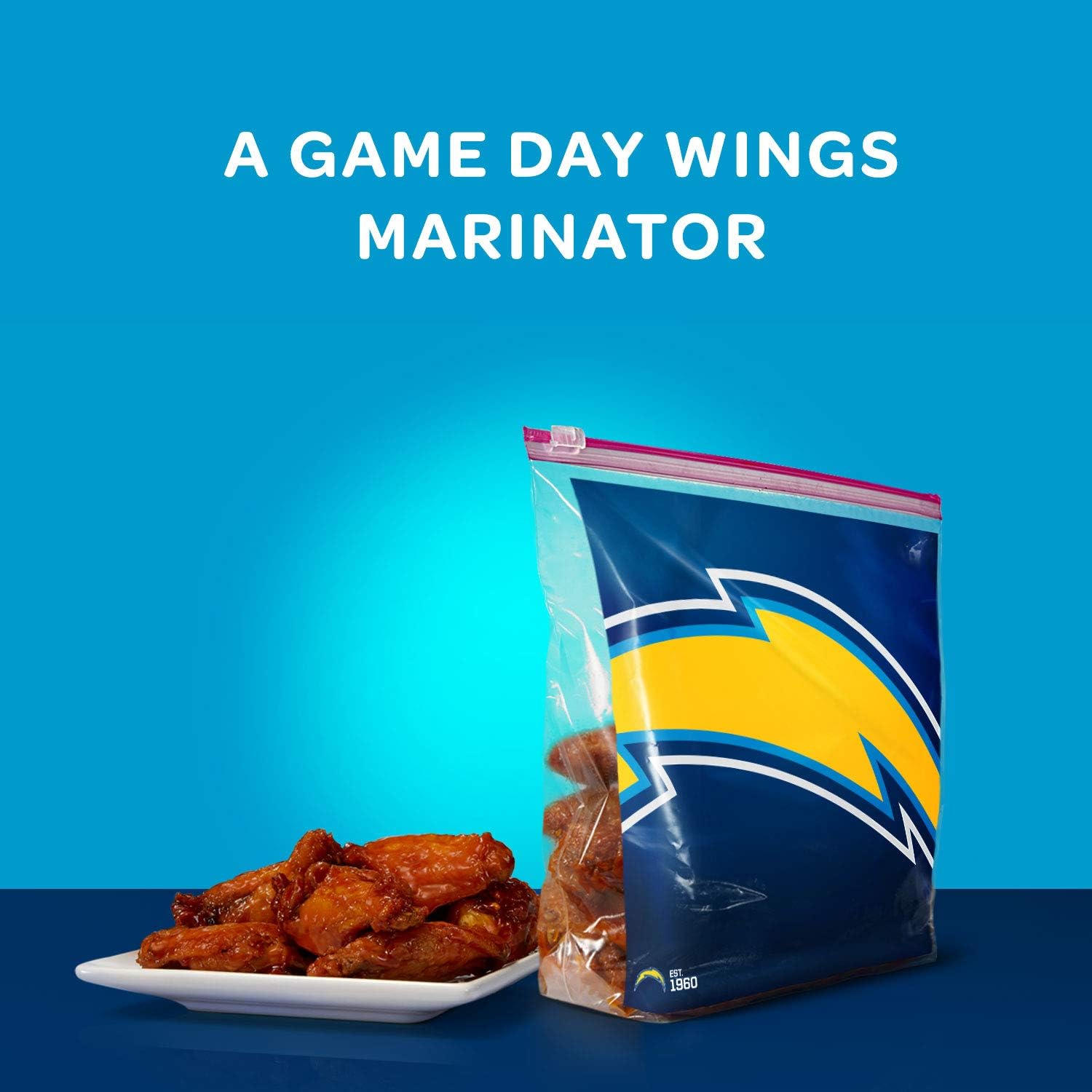 Ziploc Bolsas de almacenamiento con cierre deslizante, con diseño de la NFL, galón, 305557, 1