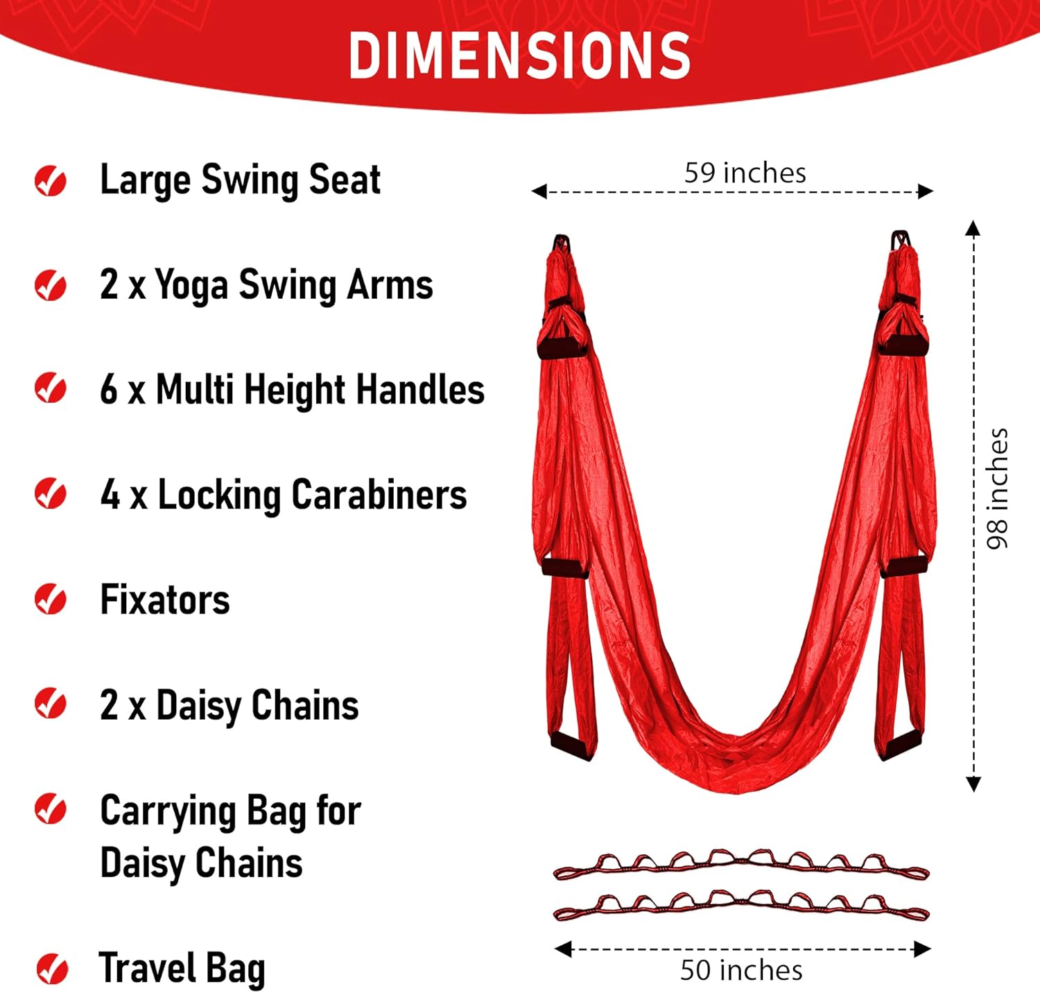 YOGA SWING PRO Kit de columpio de yoga antigravedad para hamaca aérea de alta calidad, juego de cabestrillo volador Acrobat para terapia de