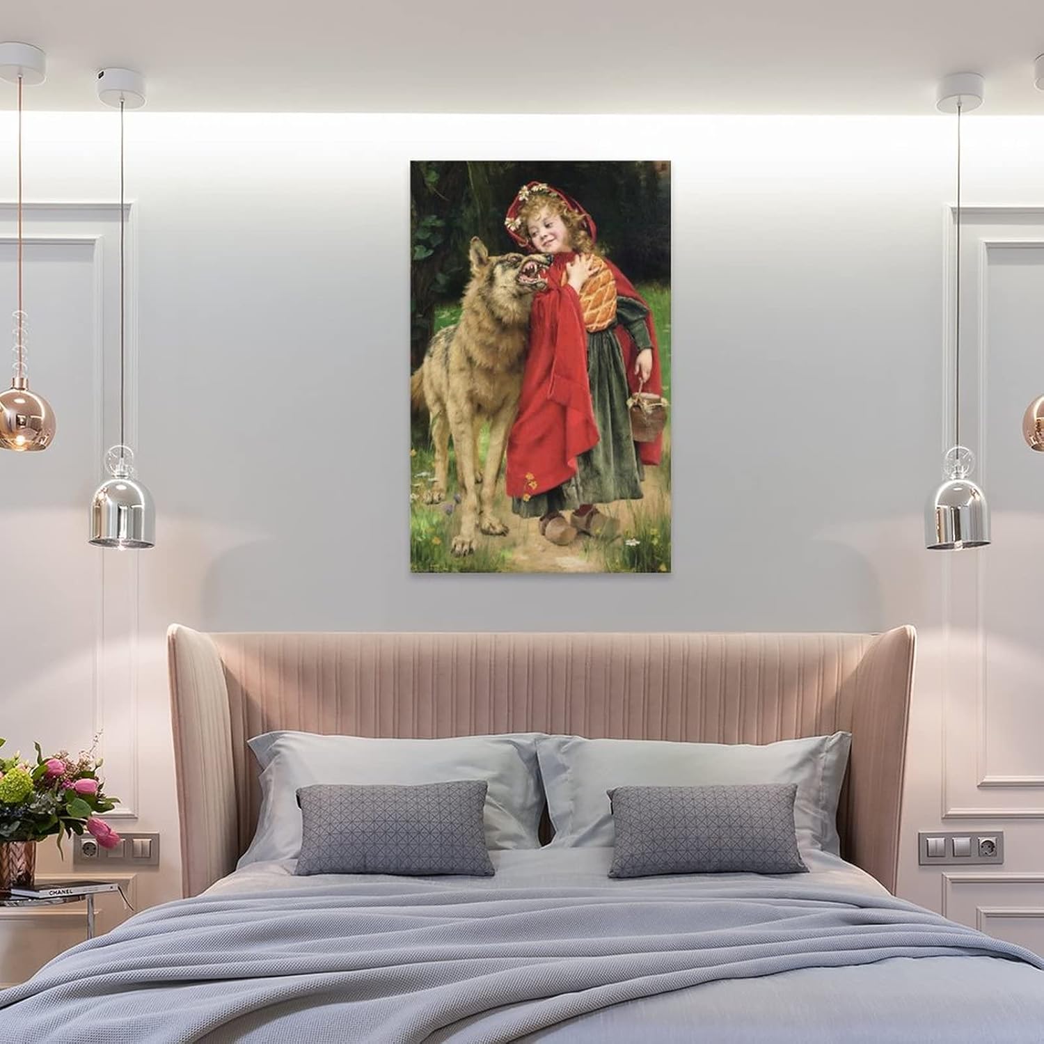 Gabriel Ferrier, Caperucita Roja, Impresiones De Arte, Arte Vintage, Arte De Pared De Lienzo, Impres – Póster artístico en lienzo e impresión