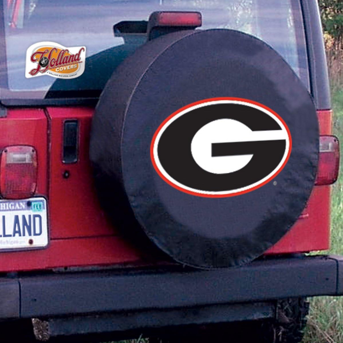 Holland Bar Stool Co. Georgia Bulldogs HBS G – Funda de vinilo negro para neumático de repuesto (30 34 x 10 pulgadas)
