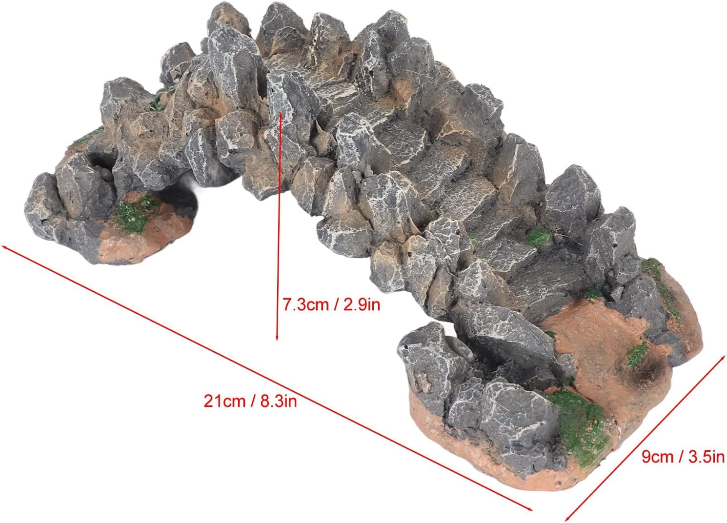 Puente de arco de resina para acuarios hermosa decoración para peceras y seguro para peces