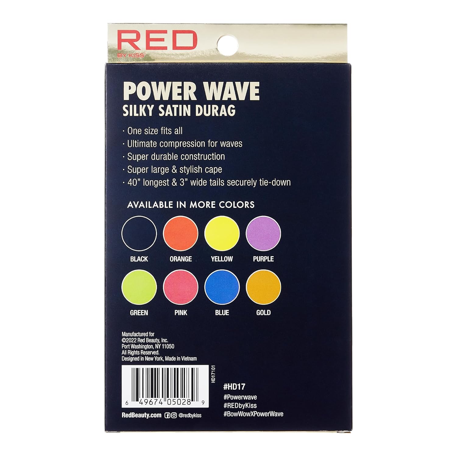Red By Kiss Power Wave – Colas extralargas de satén sedoso (azul)