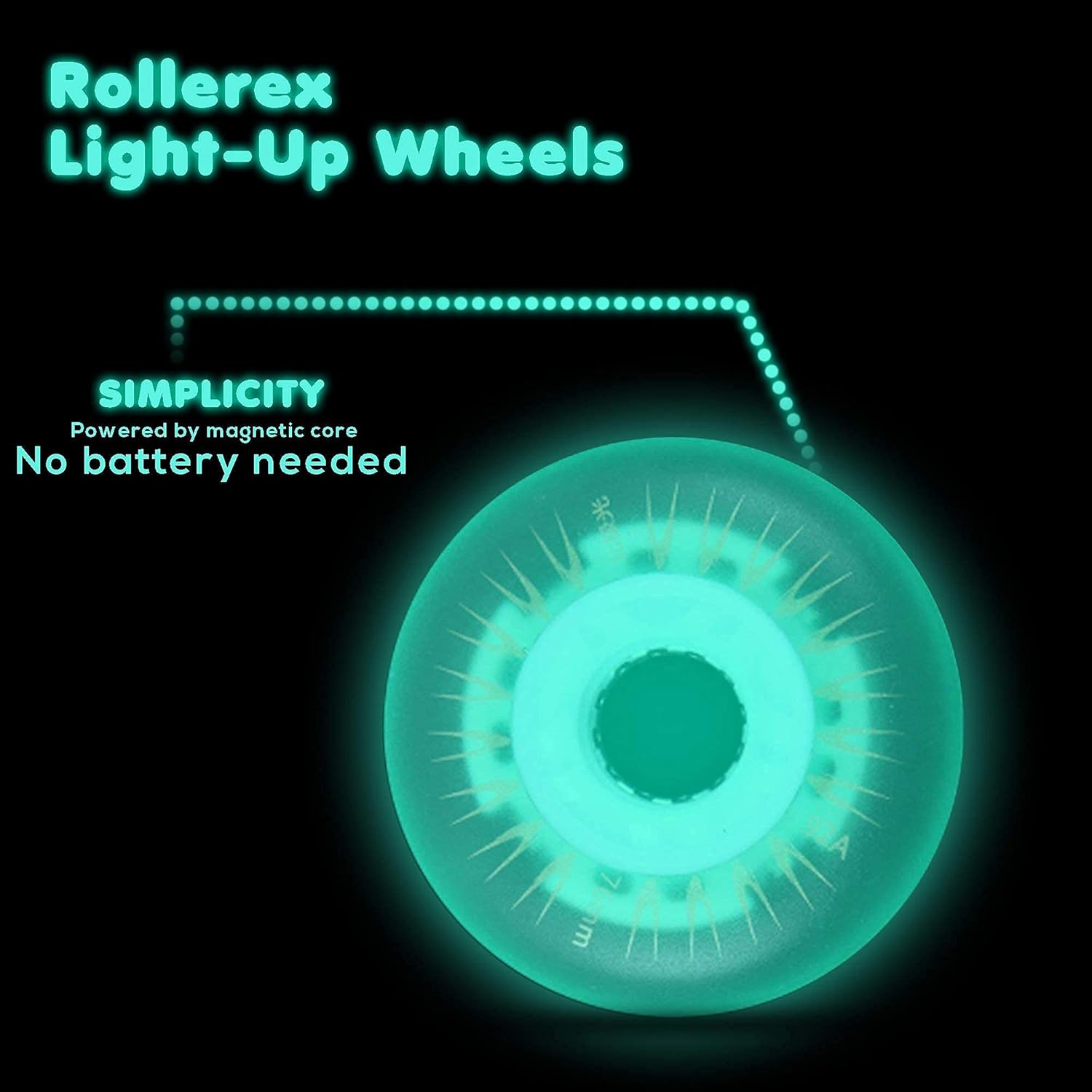 Rollerex Paquete de 2 ruedas con luz LED Glowrider 92A con rodamientos, brillan en la oscuridad (para cualquier producto que utilice ruedas de