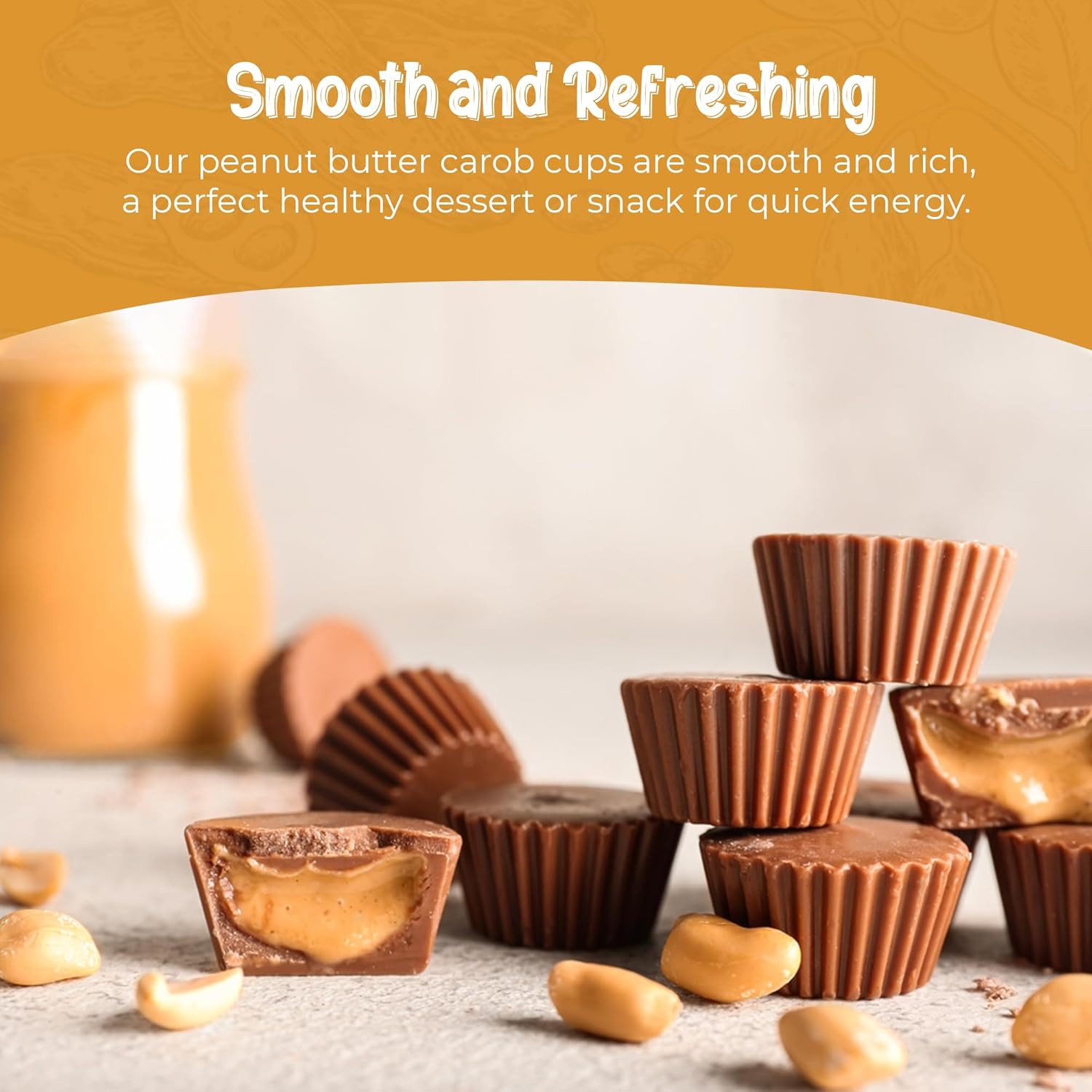 Missy J’s Organic Peanut Butter Carob Cups .9 Oz 3 Pack Made with Coconut Sugar Vegan, Gluten and Caffeine Free Healthy Substitute for Chocolate,