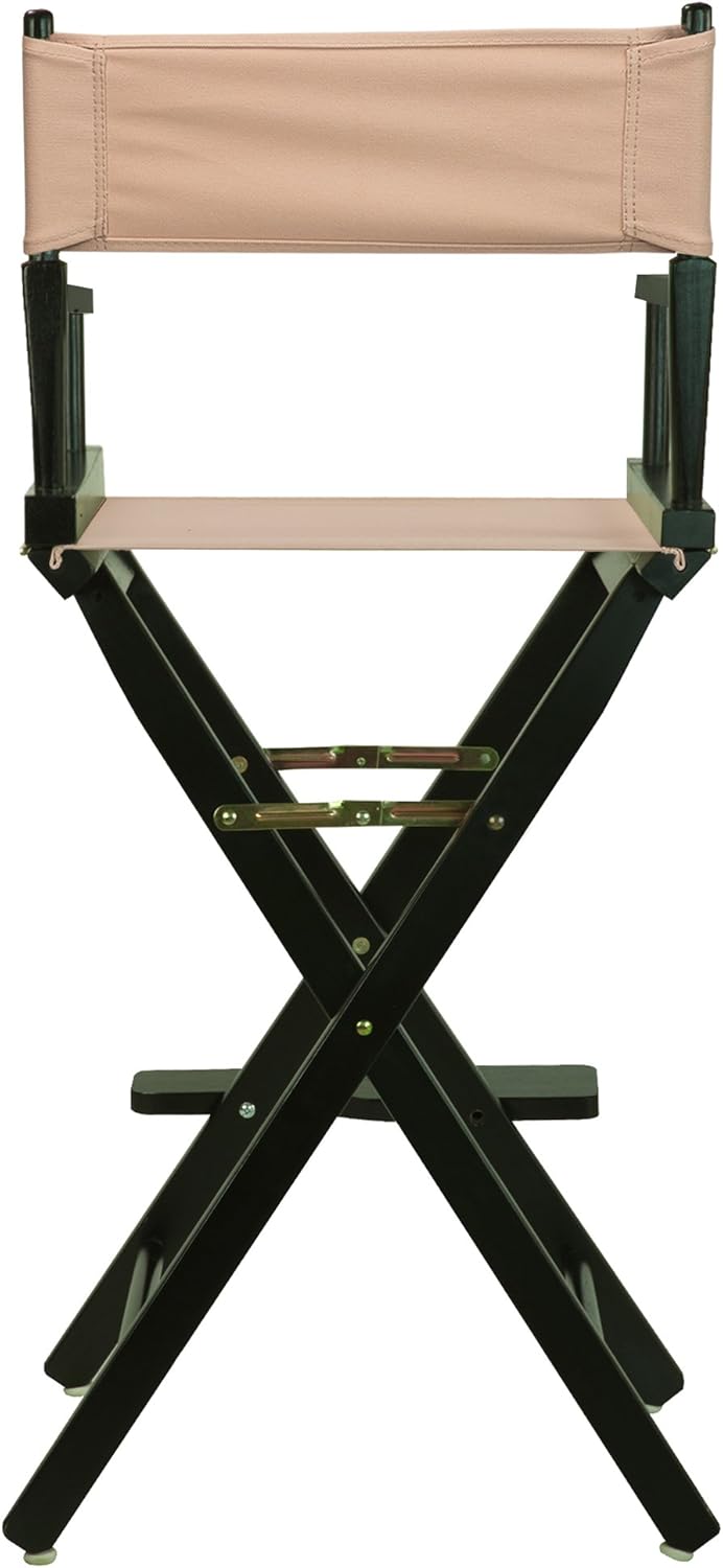 Casual Home – Silla de director de 30in, marco negro, con lienzo color bronceado, altura de barra