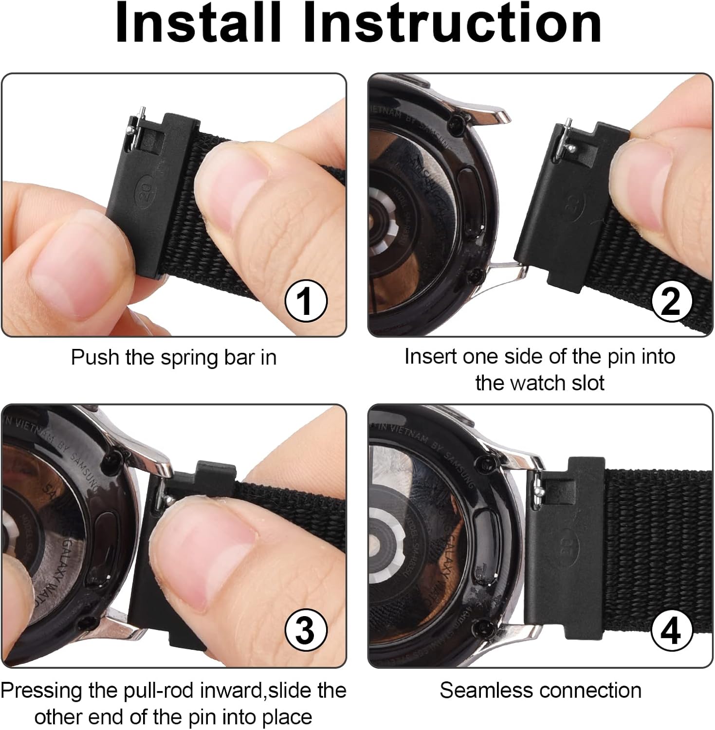 Paquete de 2 correas para Garmin Venu  Venu 2 Plus  Venu Sq Watch Band para mujeres y hombres, correa de repuesto ajustable de nailon suave para