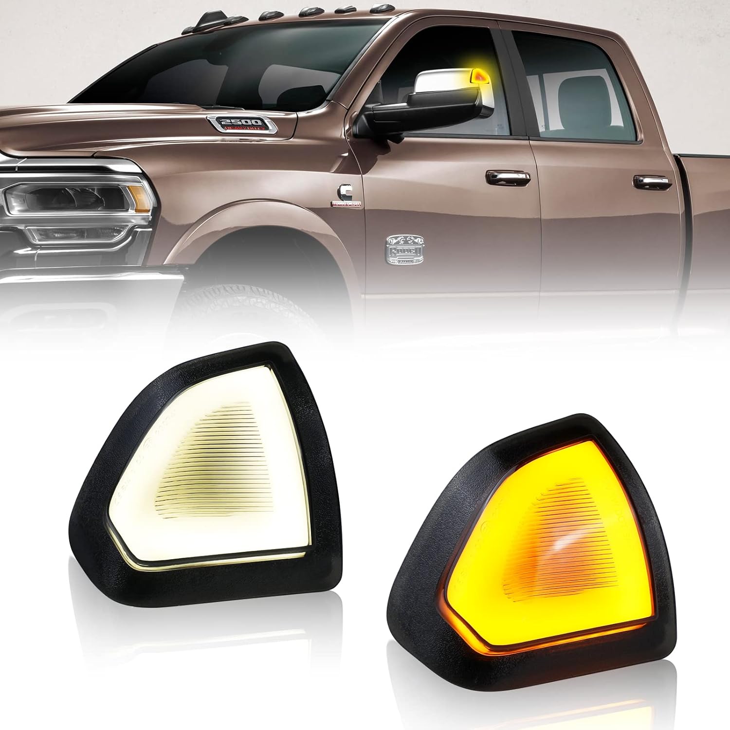Luz de señal de giro izquierdo y derecho Switchback espejo LED lámparas laterales ahumadas lente de cubierta para 68302828AA 68302829AA compatible