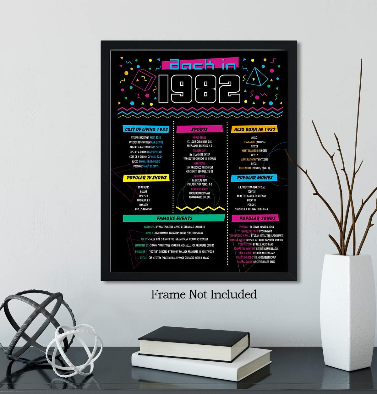 Regalos de cumpleaños número 40 para mujer – Decoración del hogar en 1982 – Regalo, decoraciones de fiesta, suministros para aniversario de boda –