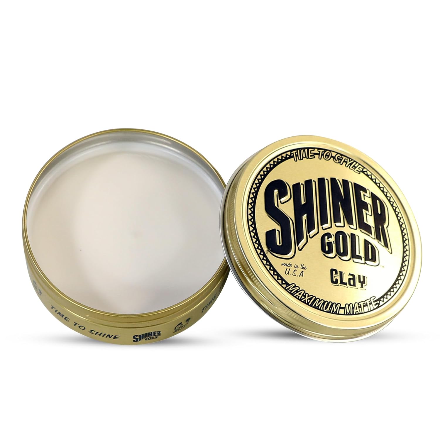 Shiner Gold – Pomada de arcilla mate, fijación fuerte, acabado mate, a base de agua, aroma de coco, 3.5 onzas, paquete de 3