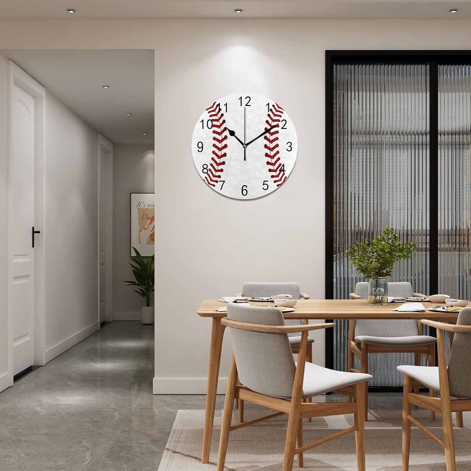 SJJ Reloj de pared moderno y simple para interiores, 10 pulgadas, sin tictac, decorativo, para dormitorio, sala de estar, oficina