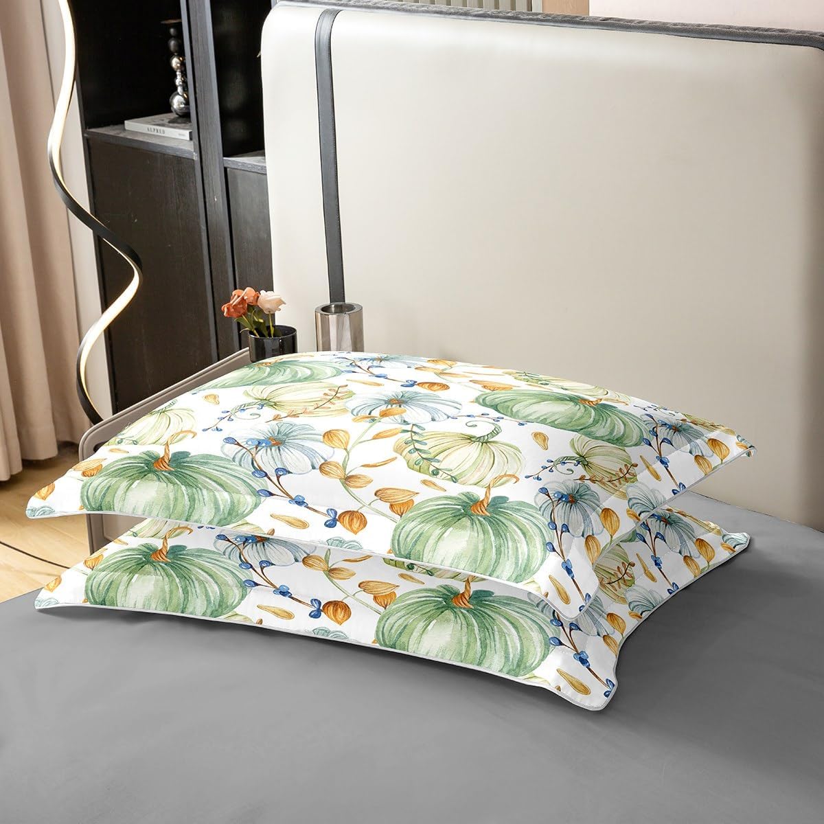 Juego de funda de edredón de calabaza de otoño 100% algodón, juego de ropa de cama de cosecha de Acción de Gracias para niños, niñas, adolescentes,