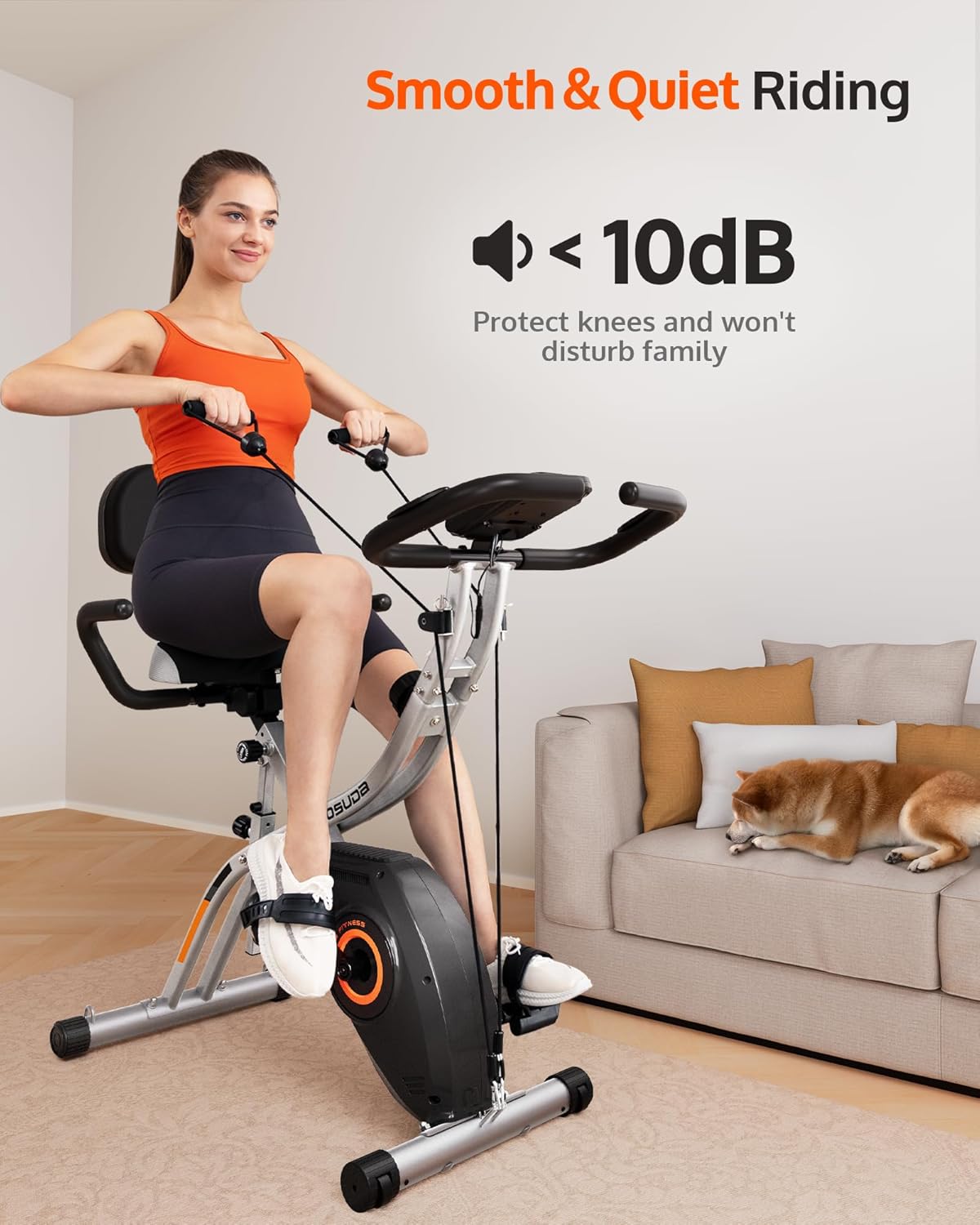 YOSUDA Bicicleta de ejercicio, bicicleta estática plegable para personas mayores, X-Bike magnética para entrenamiento de gimnasio en casa