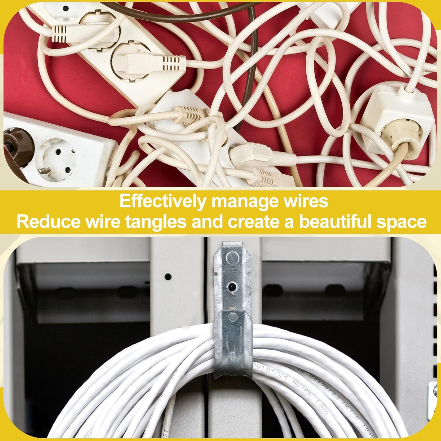Zonon 25 ganchos en J para montaje en techo, organización de cables, acero galvanizado resistente, ganchos en J para colgar y fijar a superficies