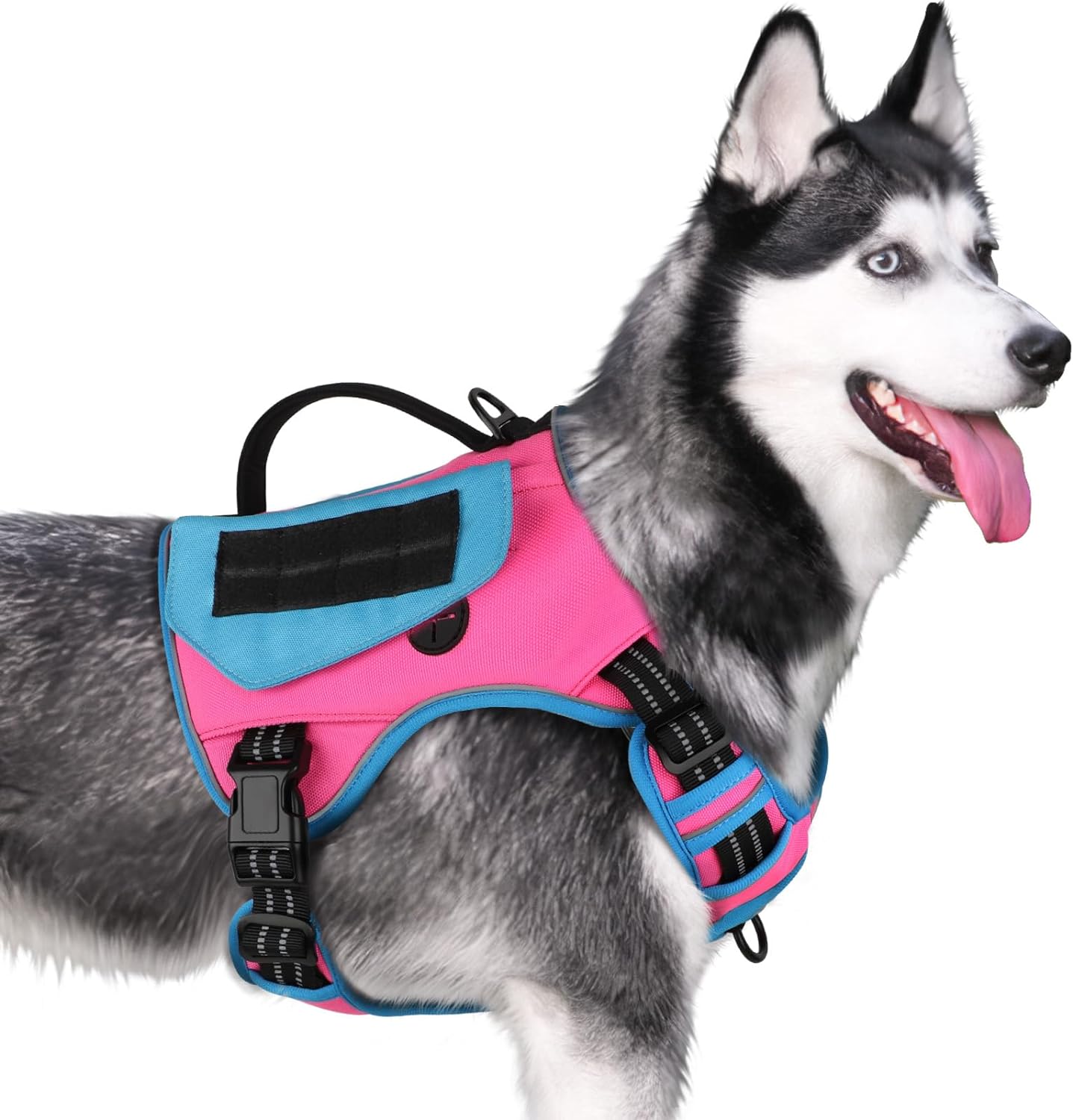 WINGOIN Arnés táctico para perros pequeños, arnés antitirones con bolsa de excrementos, chaleco reflectante para perro, arnés resistente para perros
