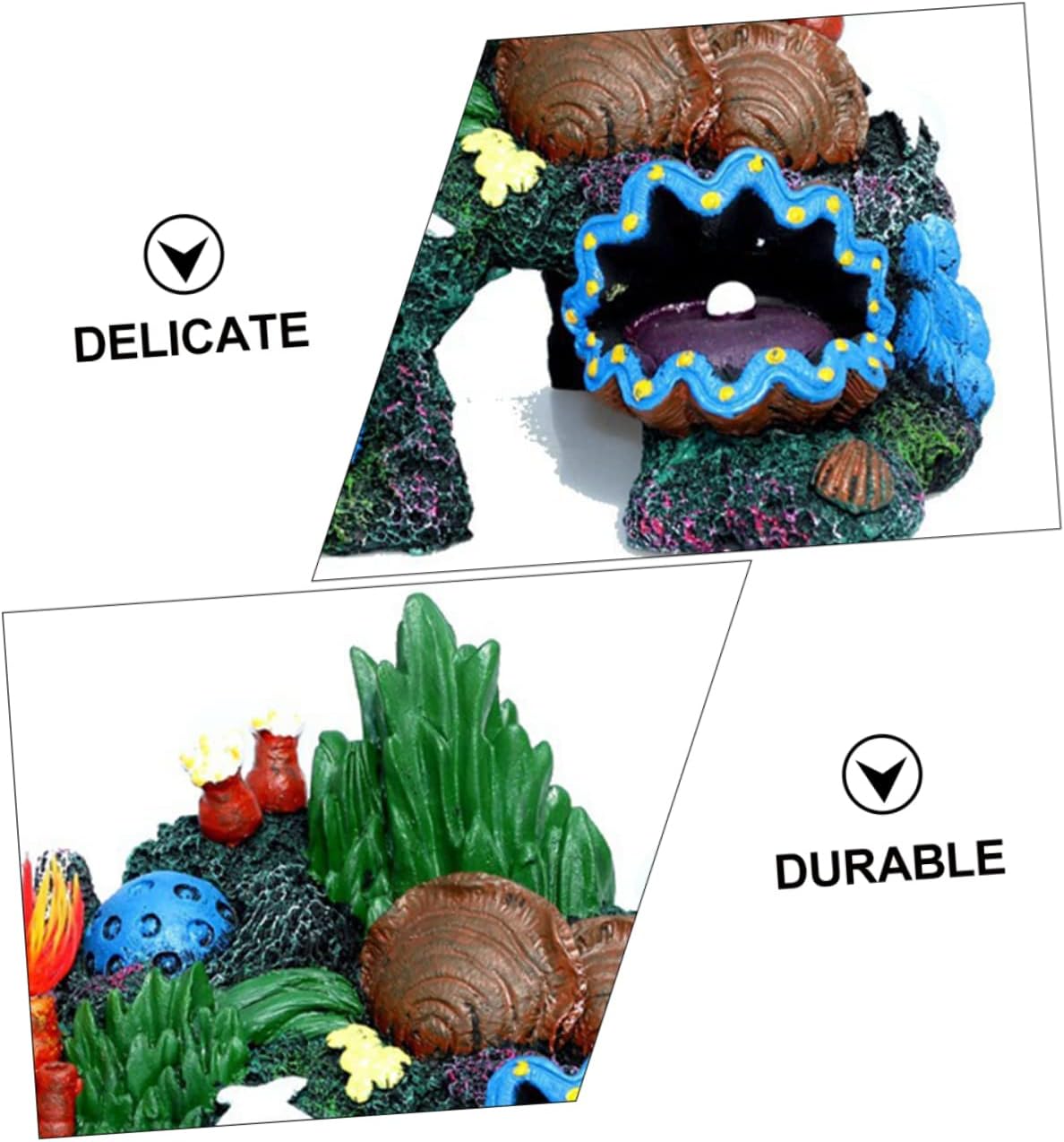 balacoo Adornos de arrecife de coral, joyería de caracola, adornos de acuario de montaña, cueva de roca, accesorios de pecera de arrecife de coral