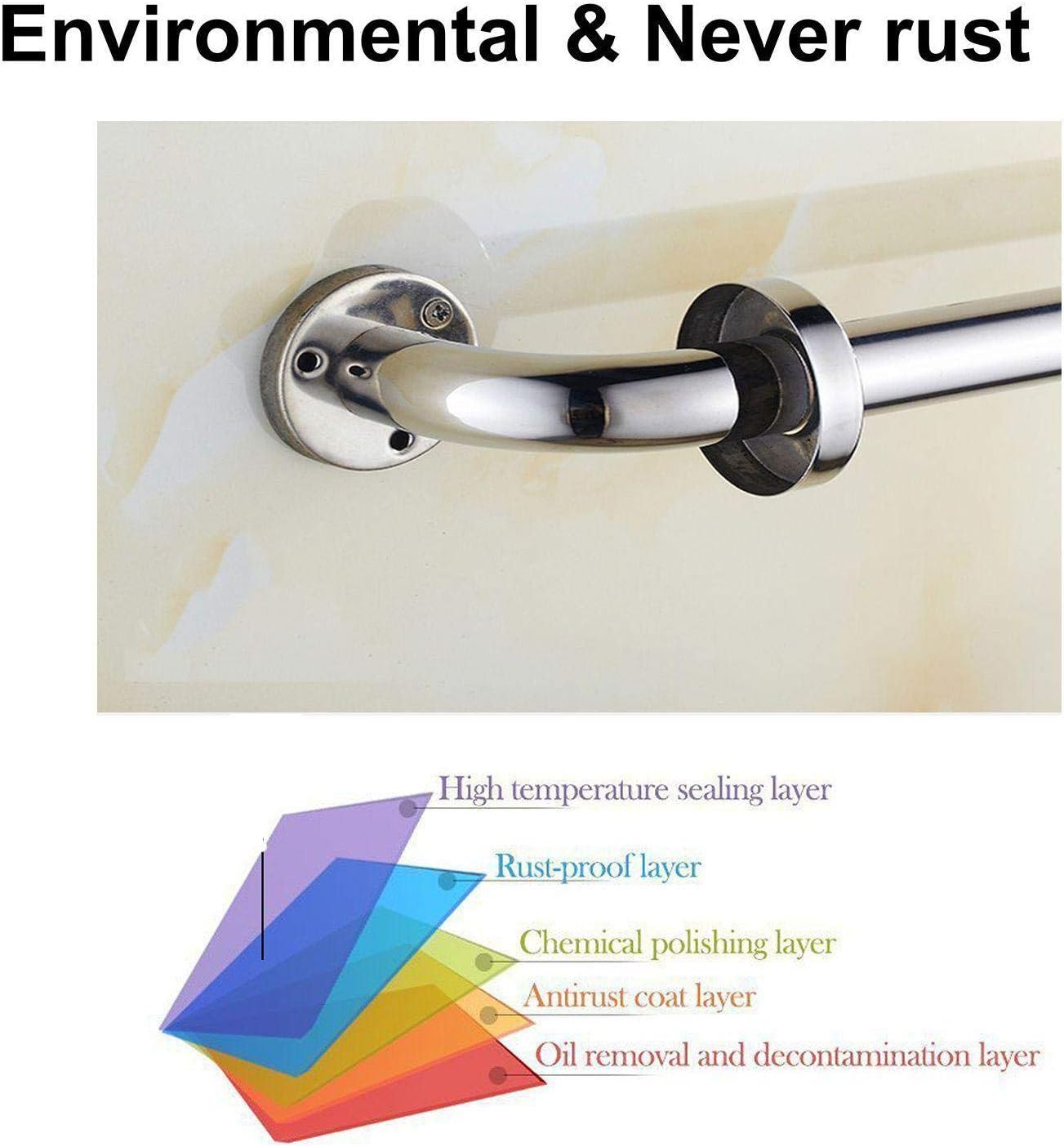 ZUEXT – Paquete de 2 barras de agarre para ducha de 16 pulgadas, barra de agarre de baño de acero inoxidable cromado, mango de ducha, barra de