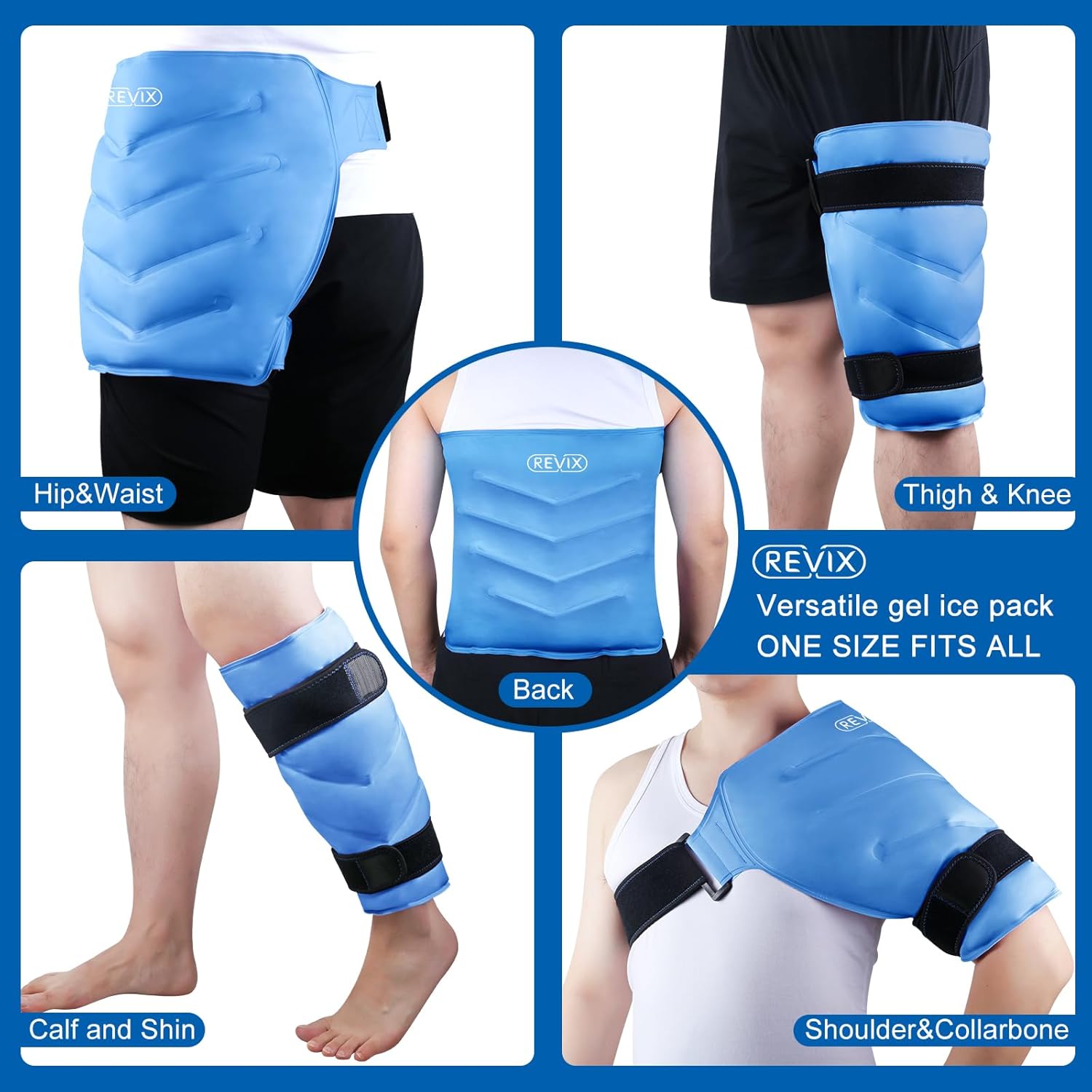 REVIX Paquete frío reutilizable extra grande para bursitis de cadera y dolor flexor de cadera, bolsa de hielo para cirugía de reemplazo de cadera,