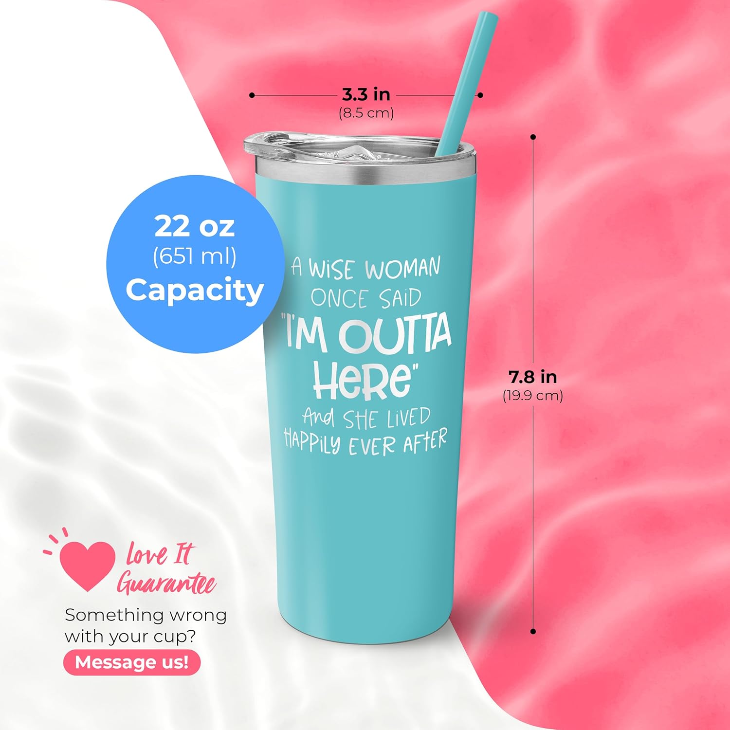 Wise Woman – Vaso aislado de acero inoxidable con tapa y pajilla, divertida taza de viaje para fiestas de jubilación, taza de café para profesores,