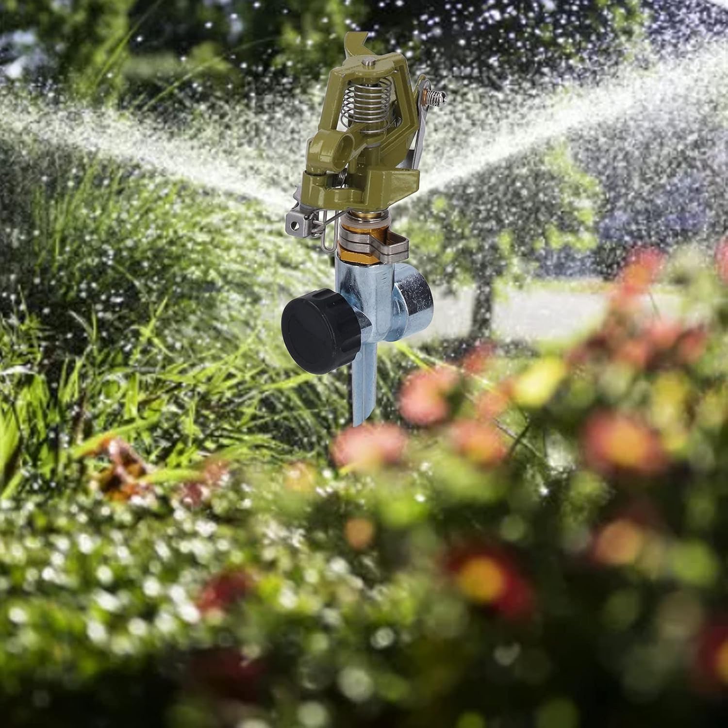 4 juegos de rociadores de riego de jardín, rosca hembra G34 de 360 grados, rociador giratorio automático para riego de patio, césped y césped